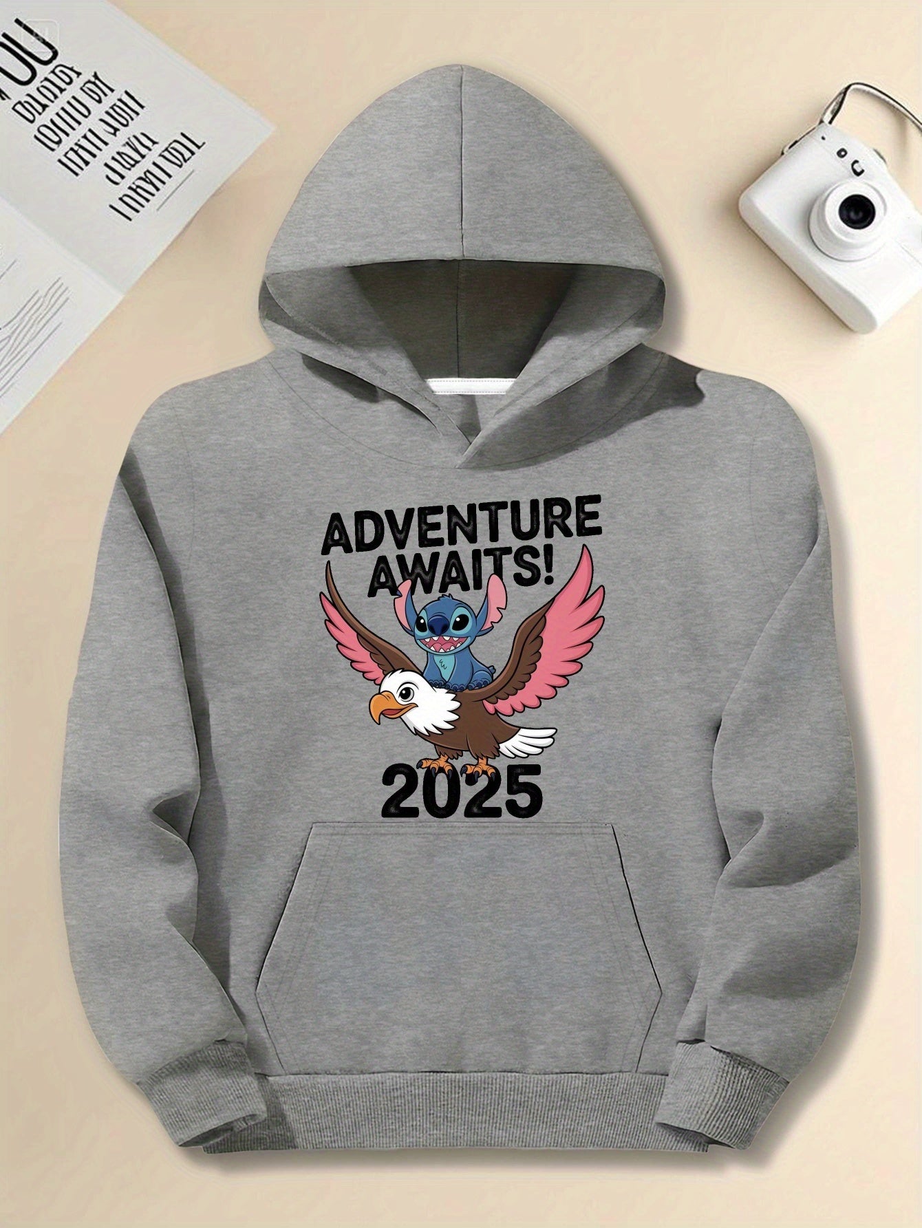 Disney Adventure Awaits Stitch Eagle men'S casual hoodies