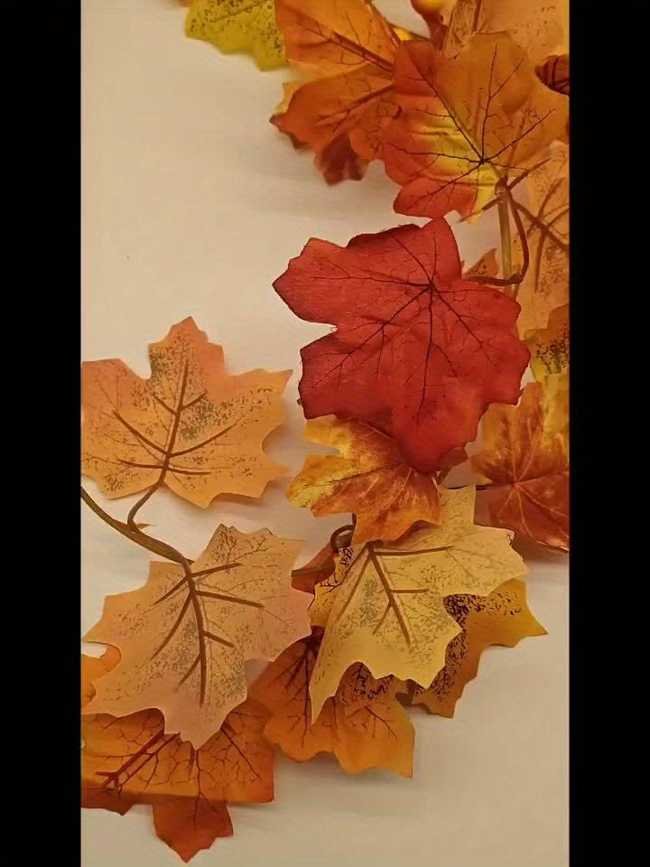 Rattan Maple Leaf Decoration Hanging, Thanksgiving Autumn Leaf Garland Simulation Rattan Decoration, Indoor Decoration Maple Leaf Garland Christmas Decoration