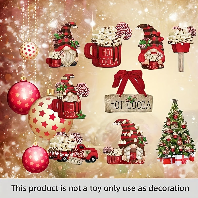 Wooden Santa Claus Hanging Decorations - Perfect For Christmas Hot Cocoa & Outdoor Festival Parties!