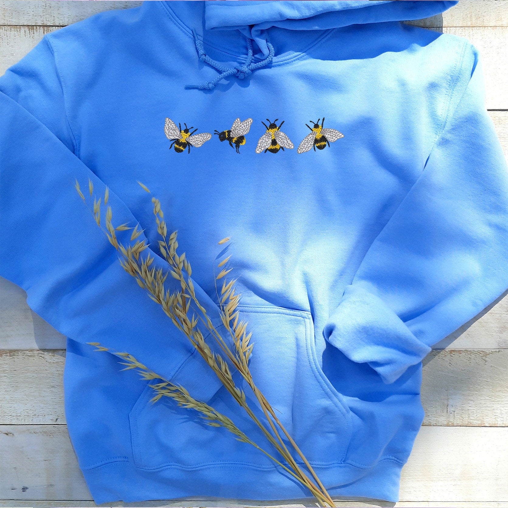 Bees Embroidered Hoodie, Cute Bees Hoodie, Bees Lover Hoodie, Themed Gifts Bee, Gift for Bees Lover, Embroidered Unisex Hooded Sweatshirt!