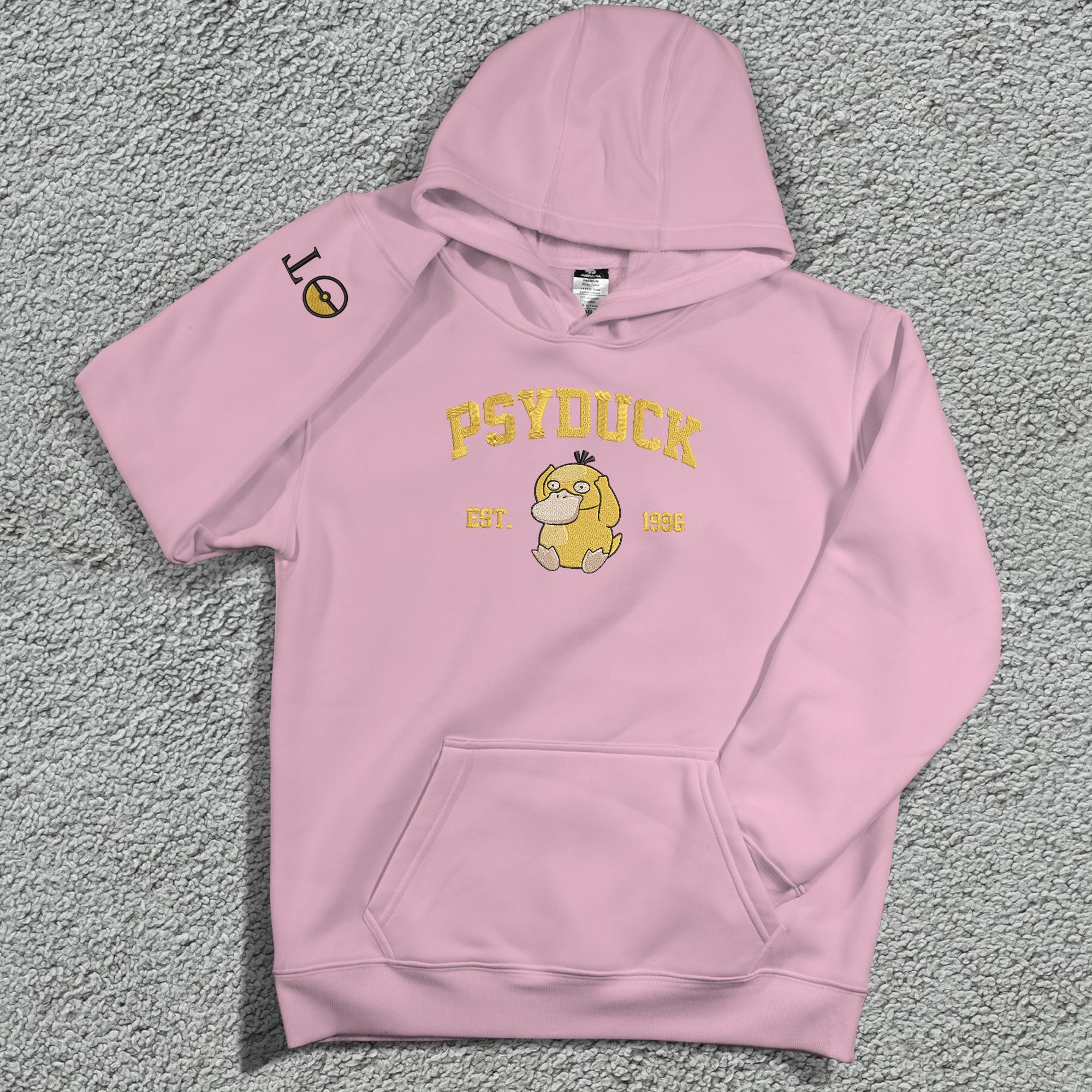 Personalized Psyduck Embroidered Sweatshirt Custom Psyduck Hoodie Crewneck Sweatshirt Custom Name Shirt Cute Psyduck Shirt Gifts