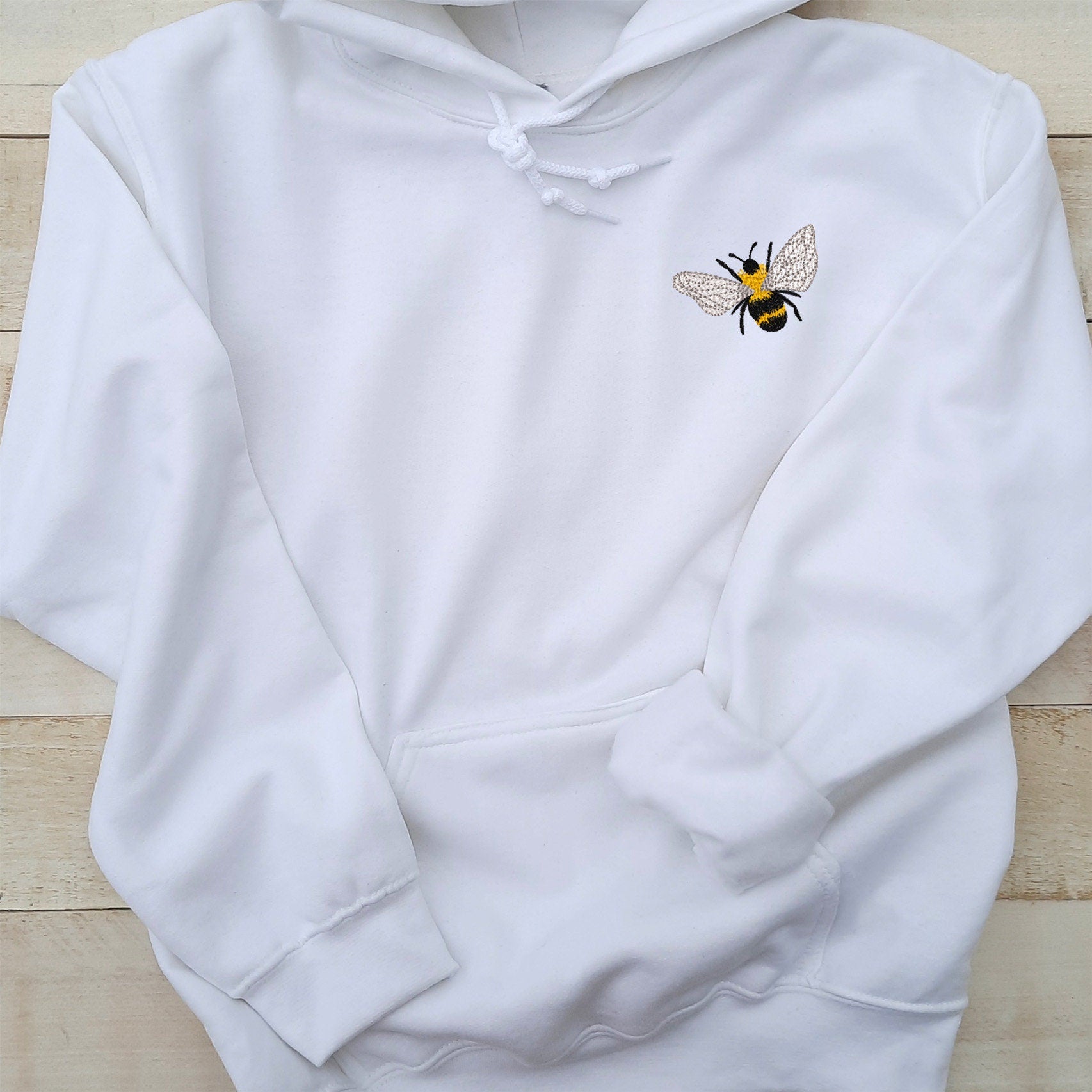 Bee Embroidered Hoodie, Cute Bee Hoodie, Bee Lover Hoodie, Themed Gifts Bee, Gift for Bee Lover, Custom Embroidered Hooded Sweatshirt Unisex