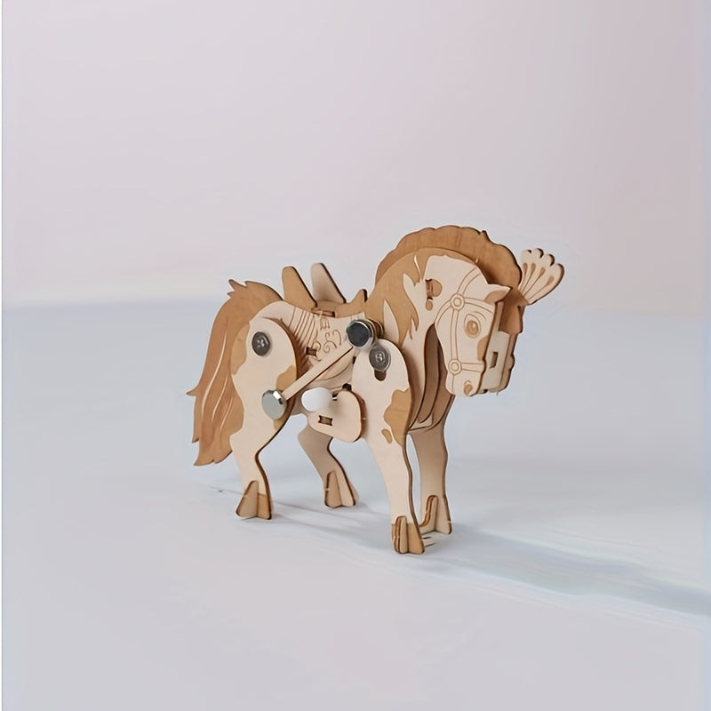 Walking Dressage Horse Handmade Wooden Dressage Horse Ornament Animal Theme Model Christmas Home Decoration Ideal For Holiday Gifts Suitable For Halloween Birthday Gifts