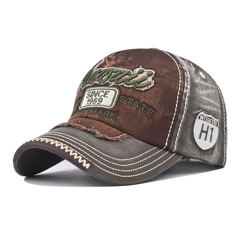Distressed Embroidered Hip Hop Hat Baseball Cap Peaked Cap - Unisex Adjustable Trucker Hat | Perfect Gift