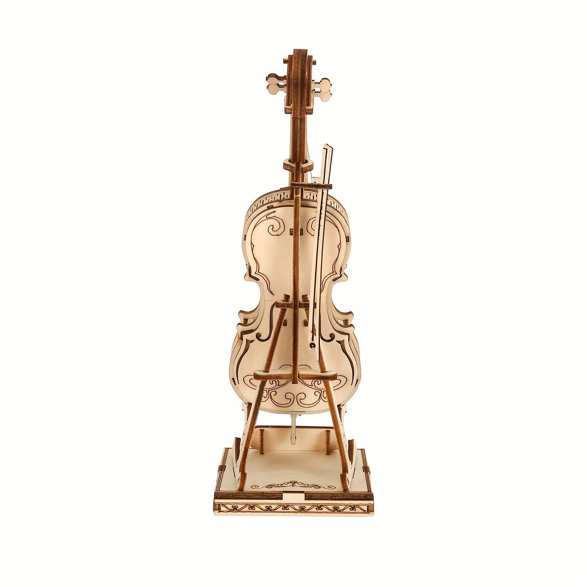 DIY Laser Cut 3D Wooden Violin Model - Assembly Puzzle Kit Brain Teaser Ornament