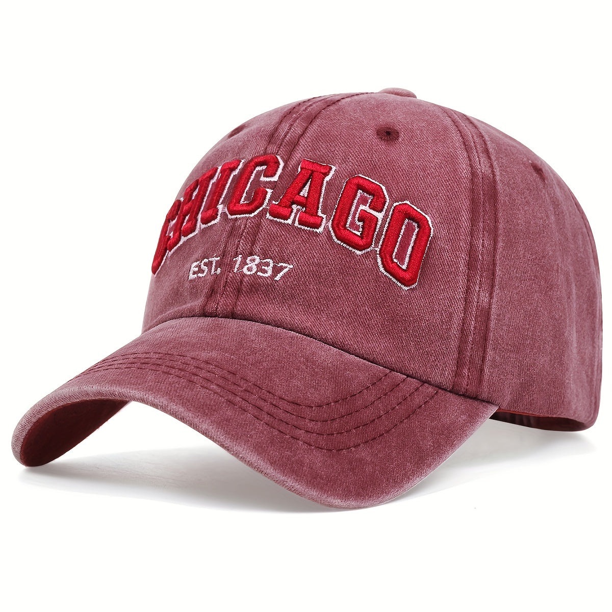 Vintage Washed Distressed Lightweight Chicago Embroidery Baseball Cap - Unisex Sun Hat For Women & Men Dad Hats