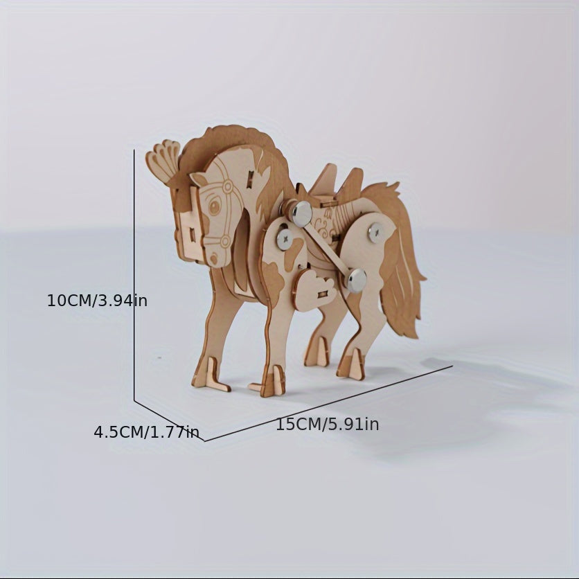 Walking Dressage Horse Handmade Wooden Dressage Horse Ornament Animal Theme Model Christmas Home Decoration Ideal For Holiday Gifts Suitable For Halloween Birthday Gifts