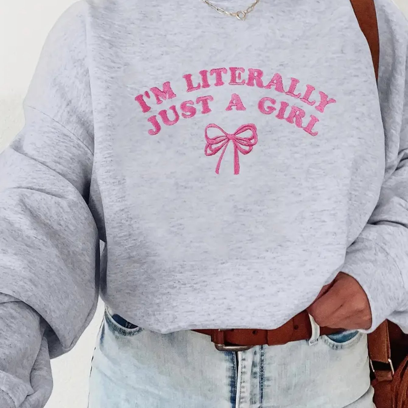 Women'S Casual Crew Neck Sweater, Long Sleeve Pullover for Autumn/ Winter, Knit Grey Sweatshirt