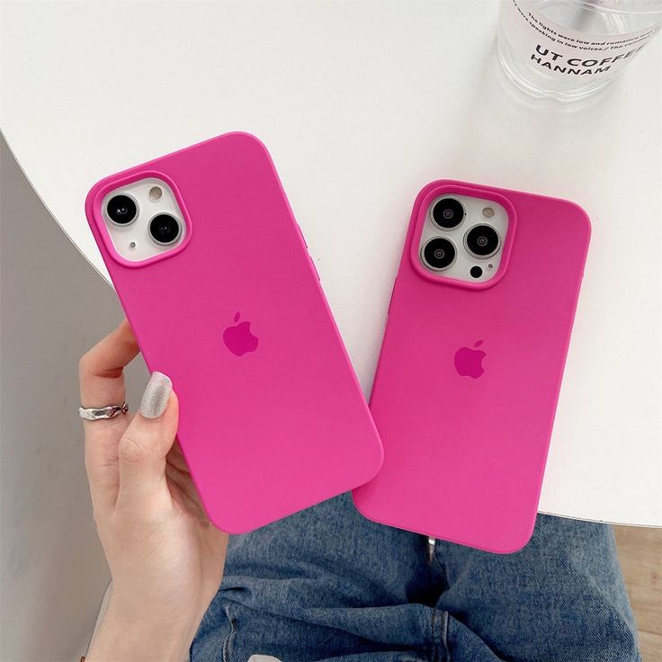 Luxury Original Silicone Apple Fuchsia for Phone case 16 14 15 13 12 Pro Max Official Cases Full Cover