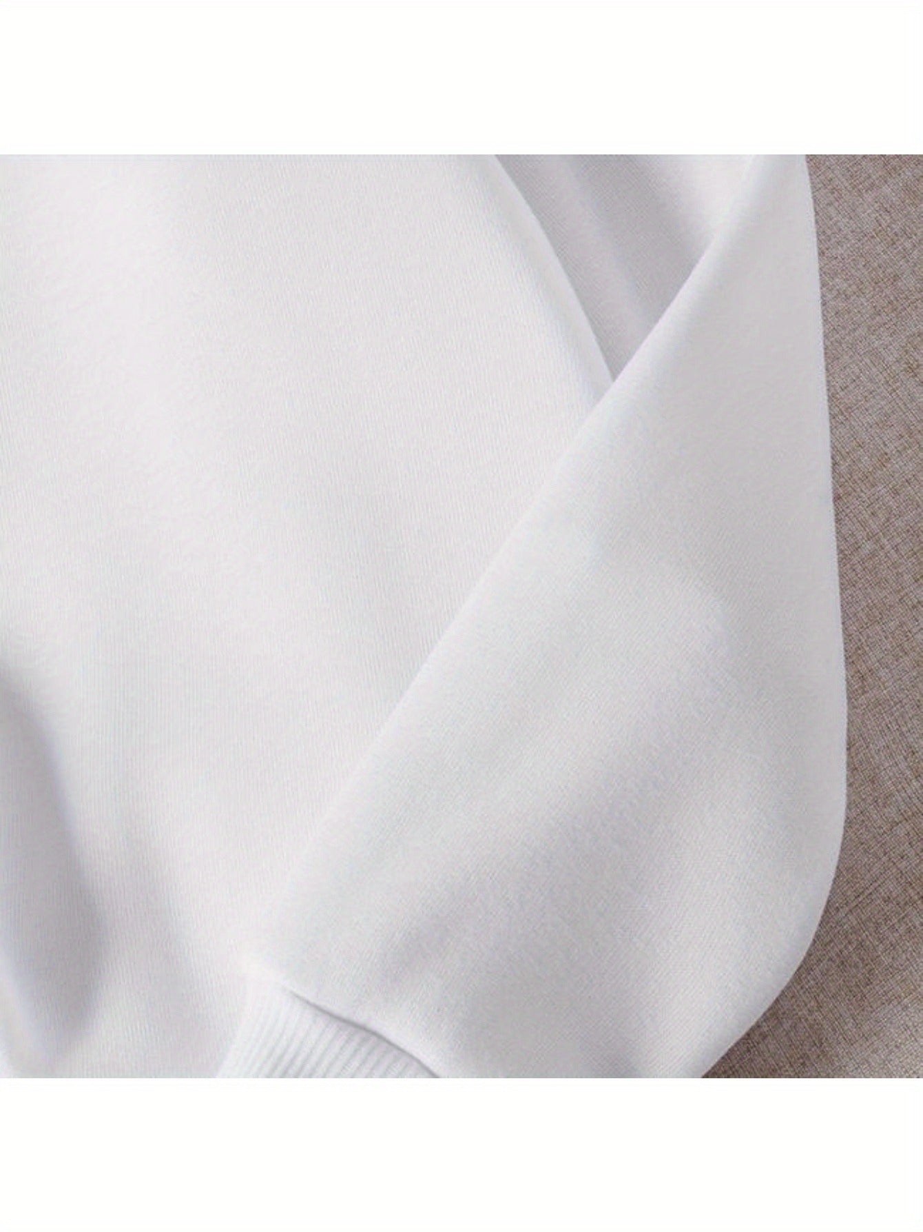 Women'S Casual Crew Neck Letter Long Sleeve Pullover for Autumn/ Winter Knit White Sweatshirt