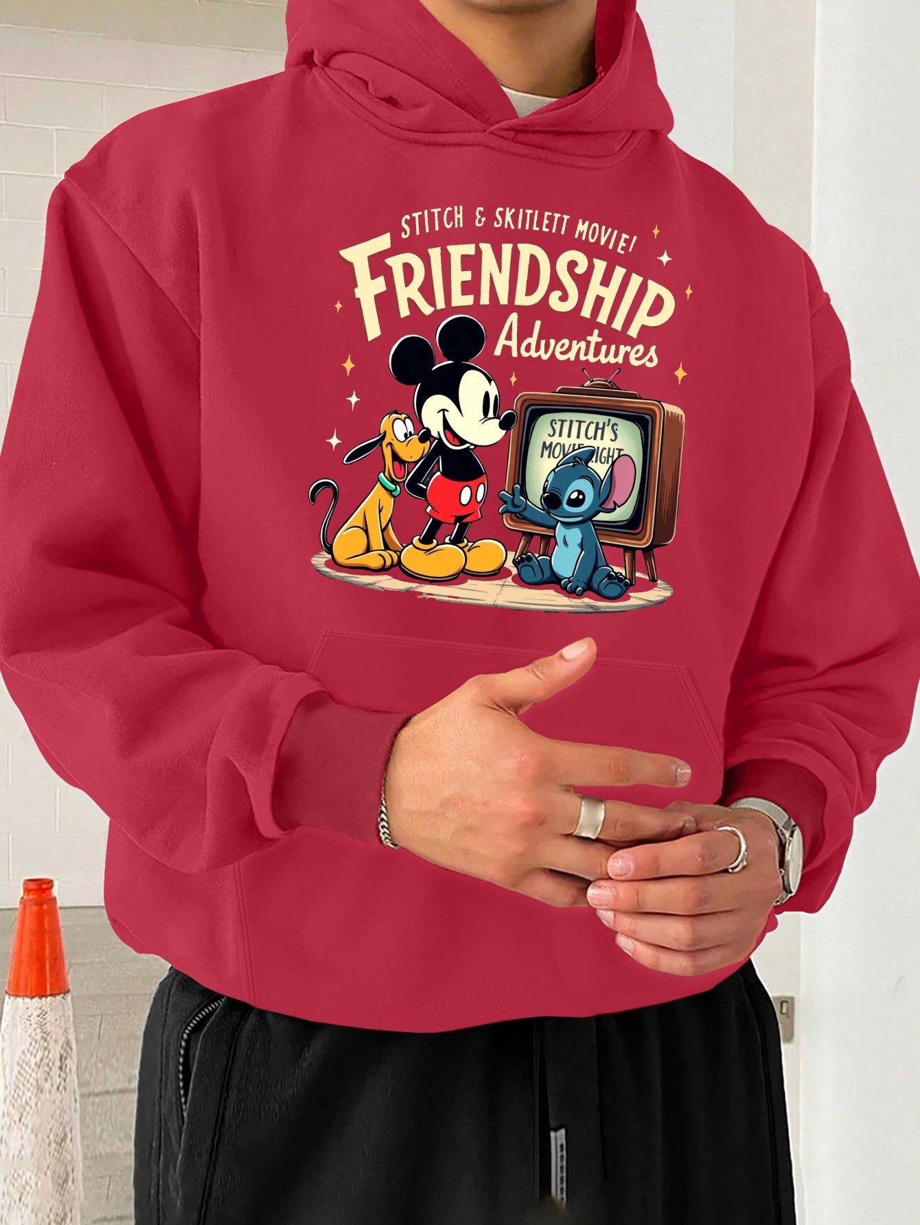 Disney stitch Men's casual hoodies