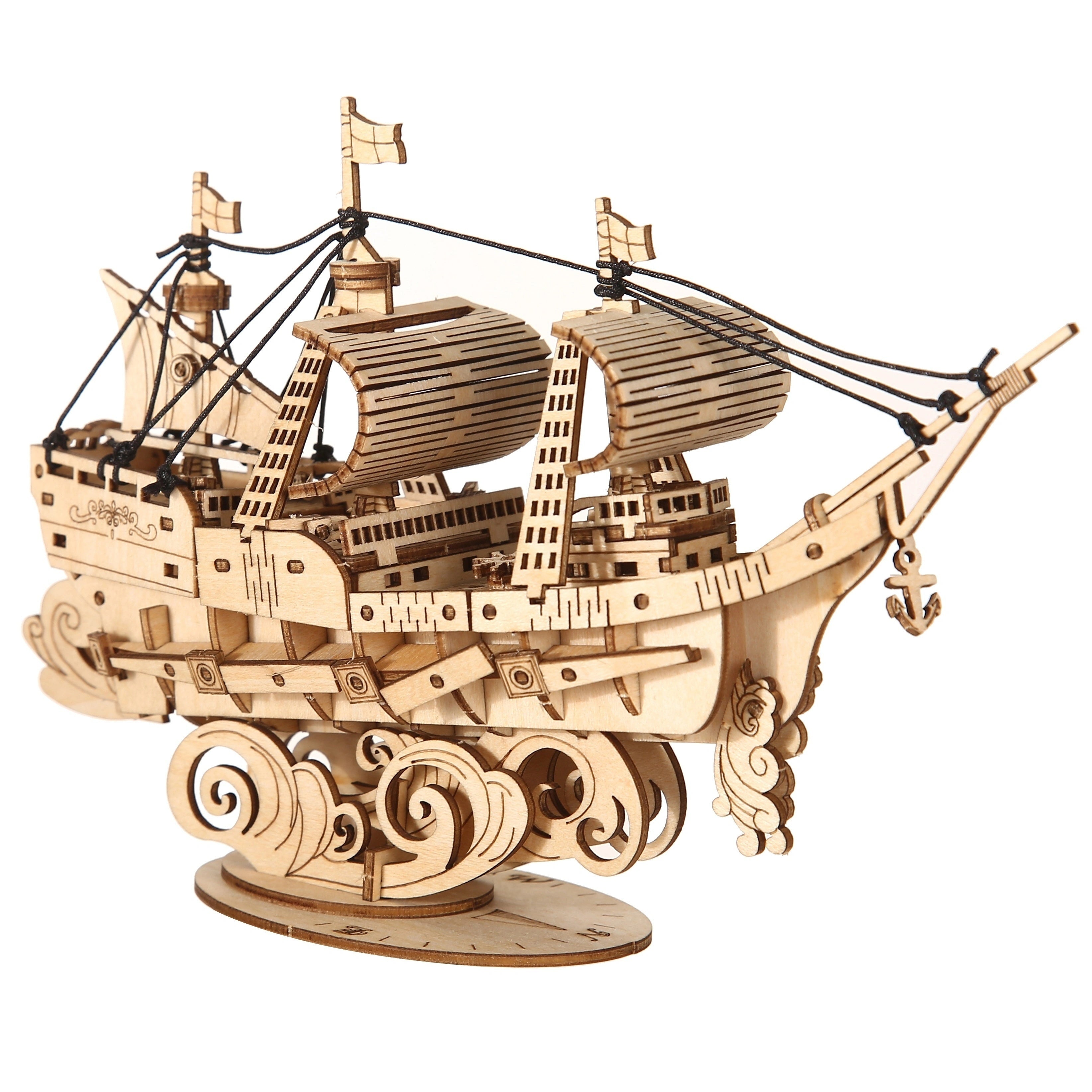3D Ocean Sailboat Wooden Puzzle - DIY Scale Model Kit - Home Decoration, Birthday/Christmas Gift