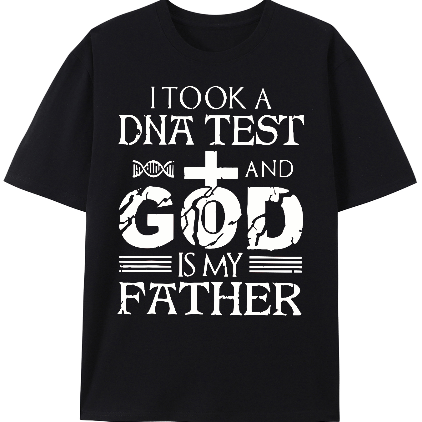 Vibrant Christian Quote Graphic Tee - Soft, Breathable, Short Sleeve, Summer Fashion, Men's Outfit, Trendy Print Design, Relaxed Fit - Perfect for Casual Daily Wear, Church, or Outdoor Activities