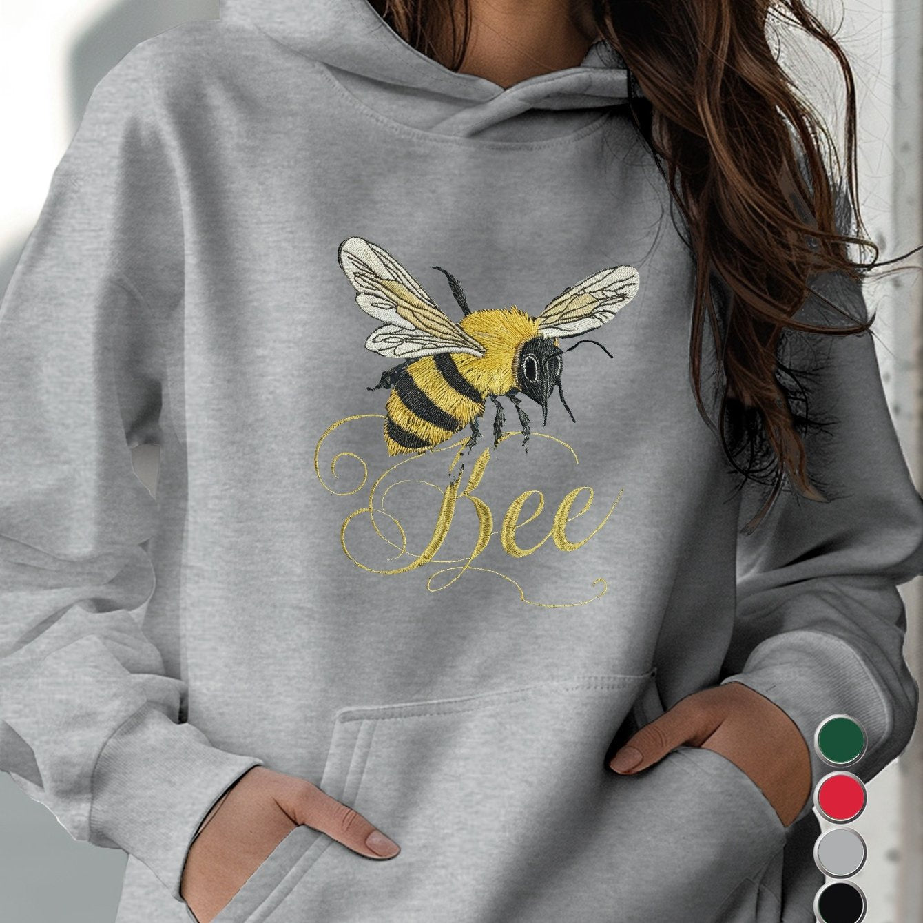Teediy Beautifully Detailed Embroidered Bee Teediy Women'S Hoodies