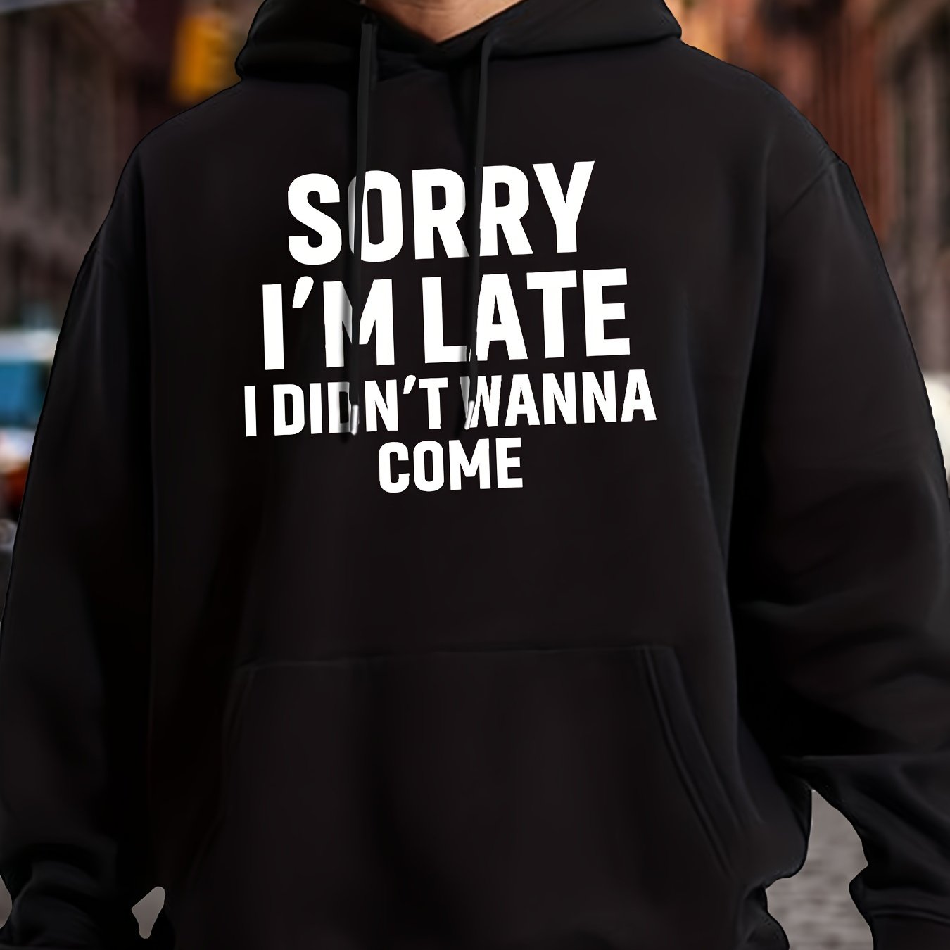 Kangaroo Pocket Hoodie - Funny Graphic Print Sweatshirt with Casual Long Sleeve Pullover Design, Perfect for Fall and Winter, Men's Clothing