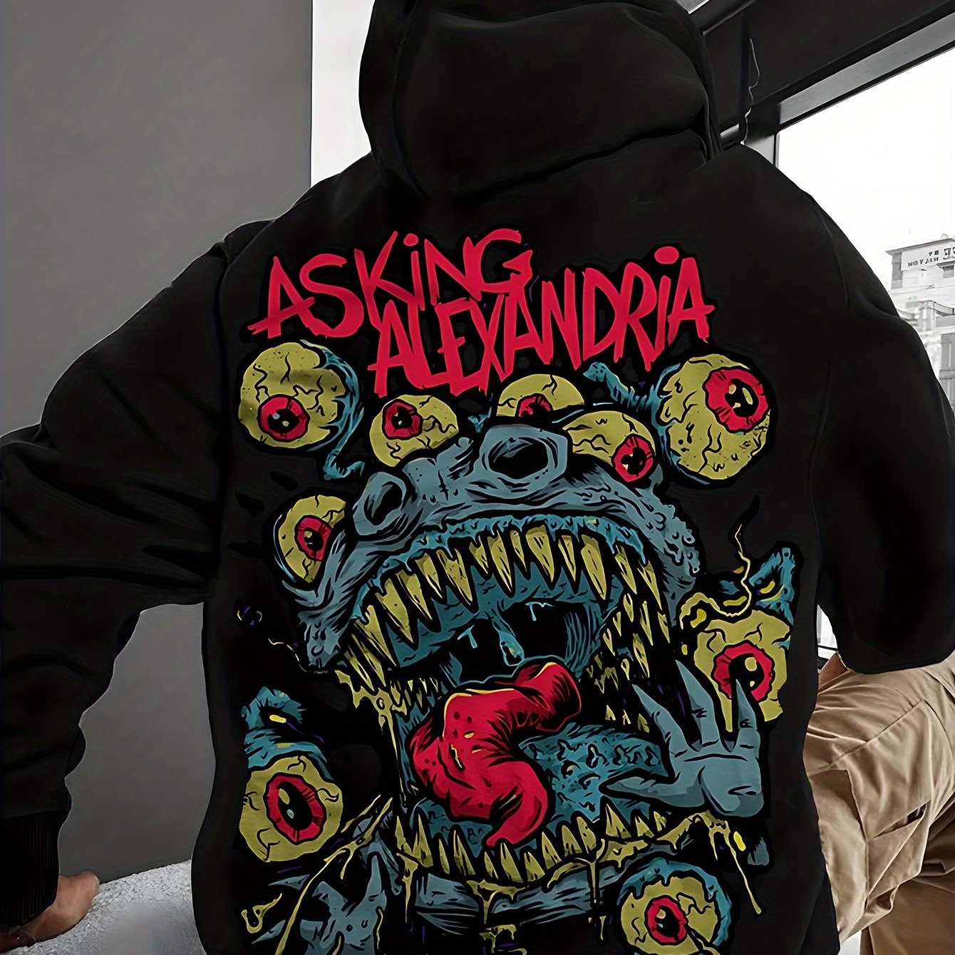 Handsome Men'S Hoodie with Horror Elements Printed on It. The Printed Hoodie with Many Eyes Has Pocket Details for Letting Go And Storing Items. The Soft And Comfortable Fabric Is The Best Choice