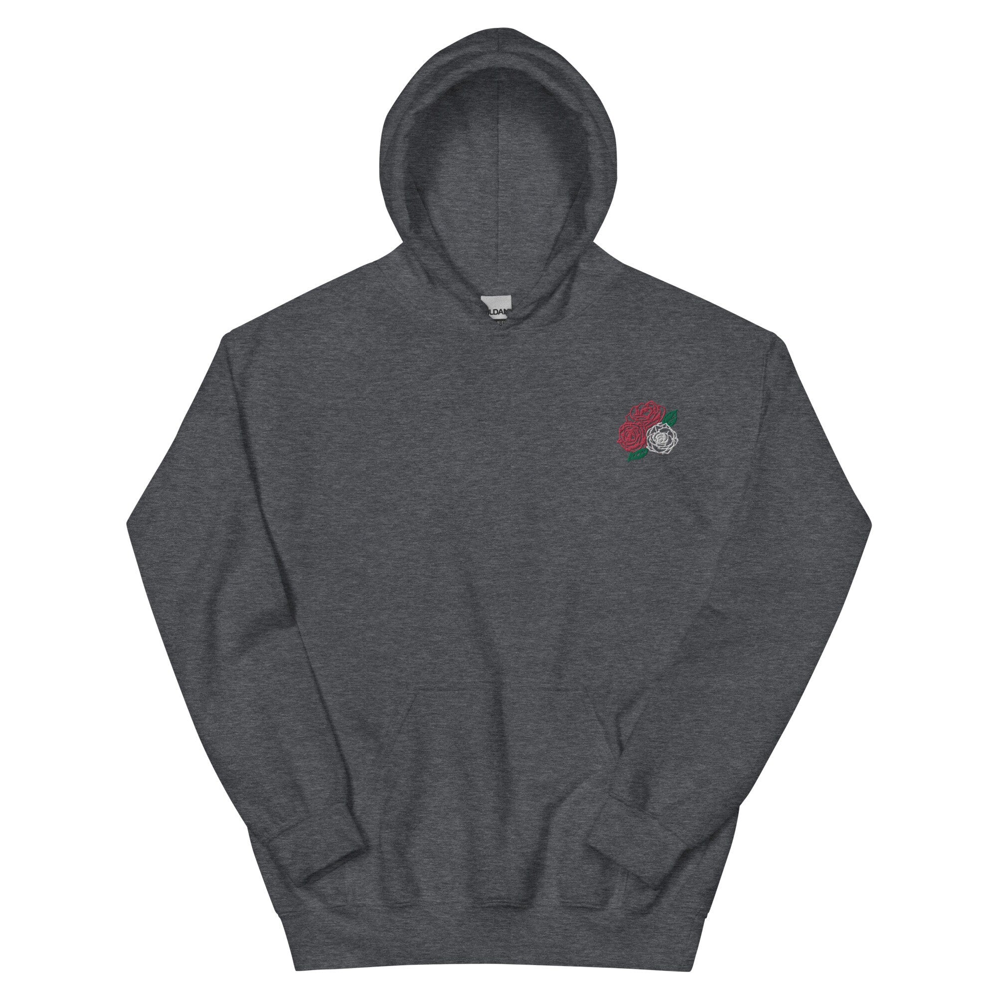 Three Roses Embroidered Unisex Hoodie - Cozy Floral Sweatshirt for Men & Women - Casual Streetwear Gift