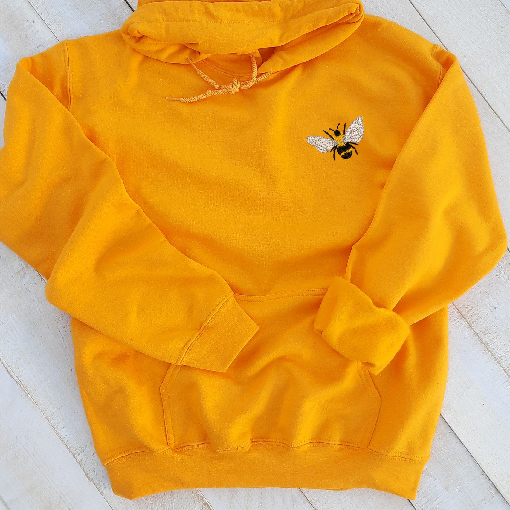 Bee Embroidered Hoodie, Cute Bee Hoodie, Bee Lover Hoodie, Themed Gifts Bee, Gift for Bee Lover, Custom Embroidered Hooded Sweatshirt Unisex