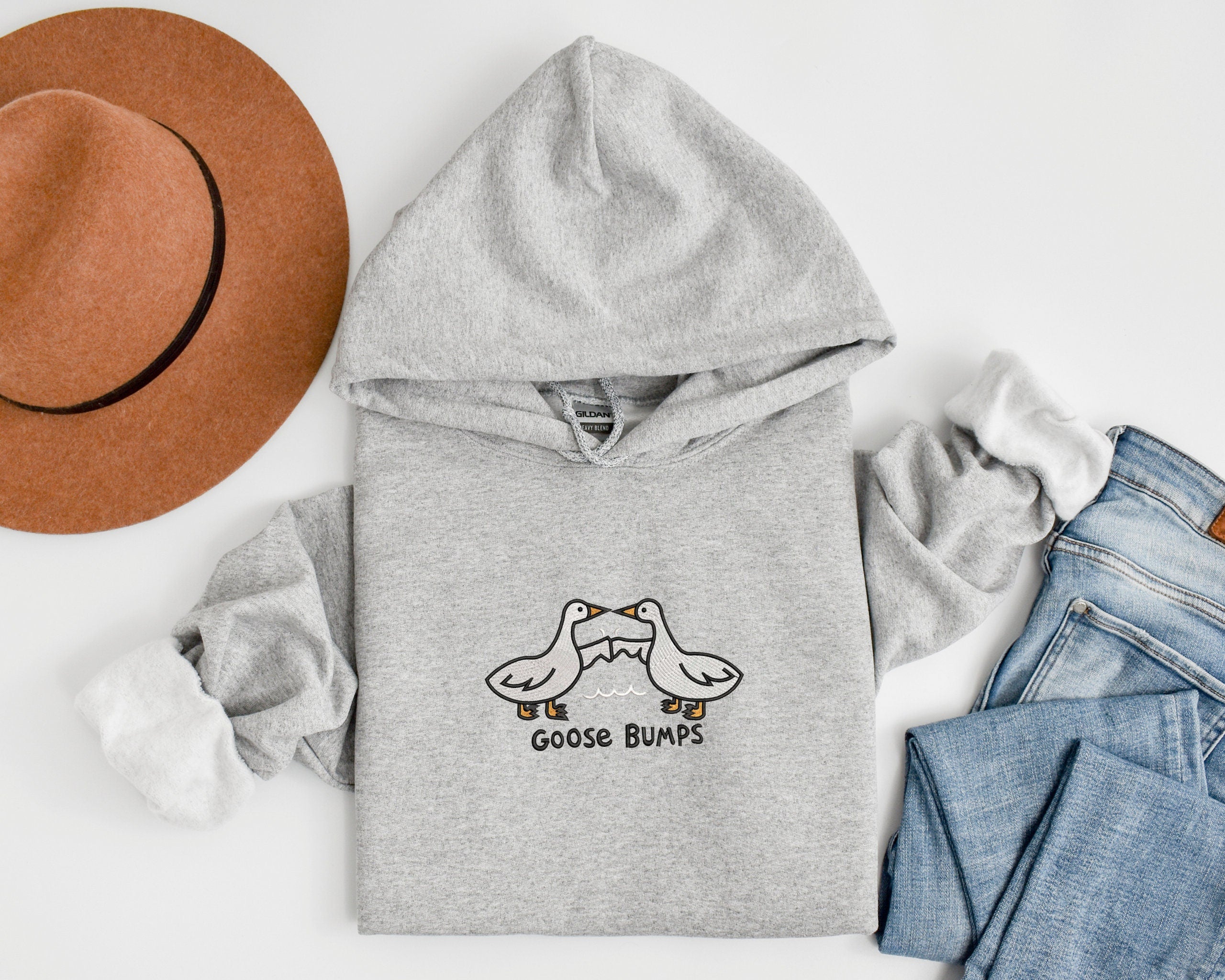 Embroidered Goose Bumps Hoodie, Goose Bumps Hoodies, Goose Bumps Shirt, Cozy Hoodies, Unisex Goose Hooded Sweatshirt, Mother's Day Gift