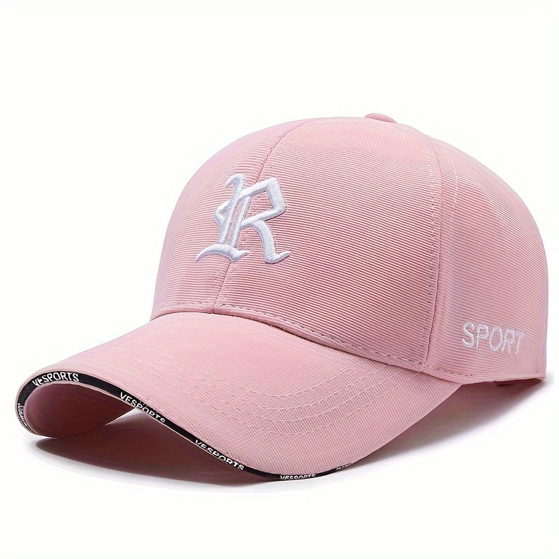 1pc 3D Embroidered Letter Baseball Cap, Soft Polyester Sports Hat, Hand Washable, Adjustable, Breathable, UV Protection, Unisex for Cycling, Golf, Outdoor Activities - Ideal for Holidays