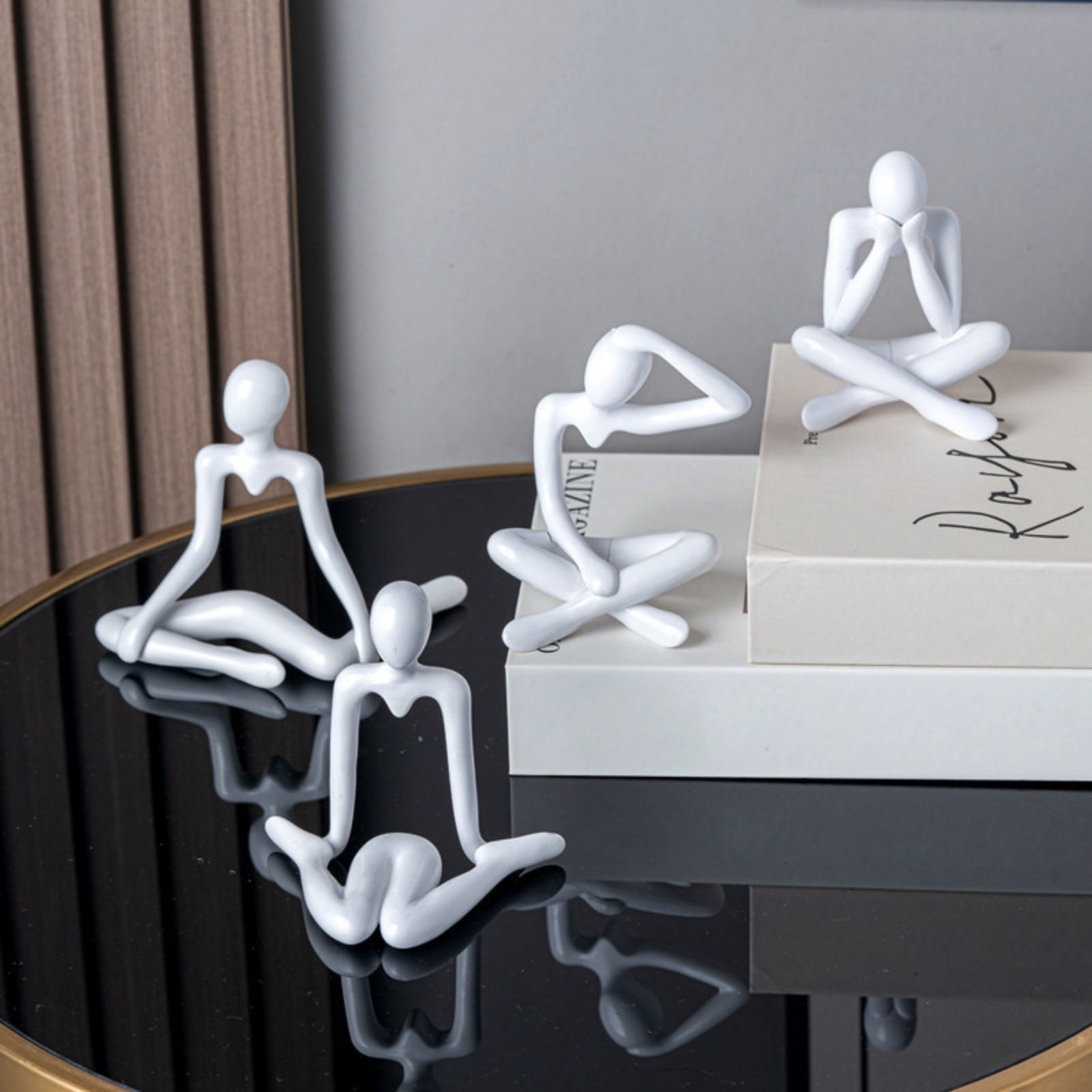 Resin Thinker Statue Desktop Ornaments, Abstract Art Sculpture, Home Living Room Office Shelf Decorative Collectible Figurines