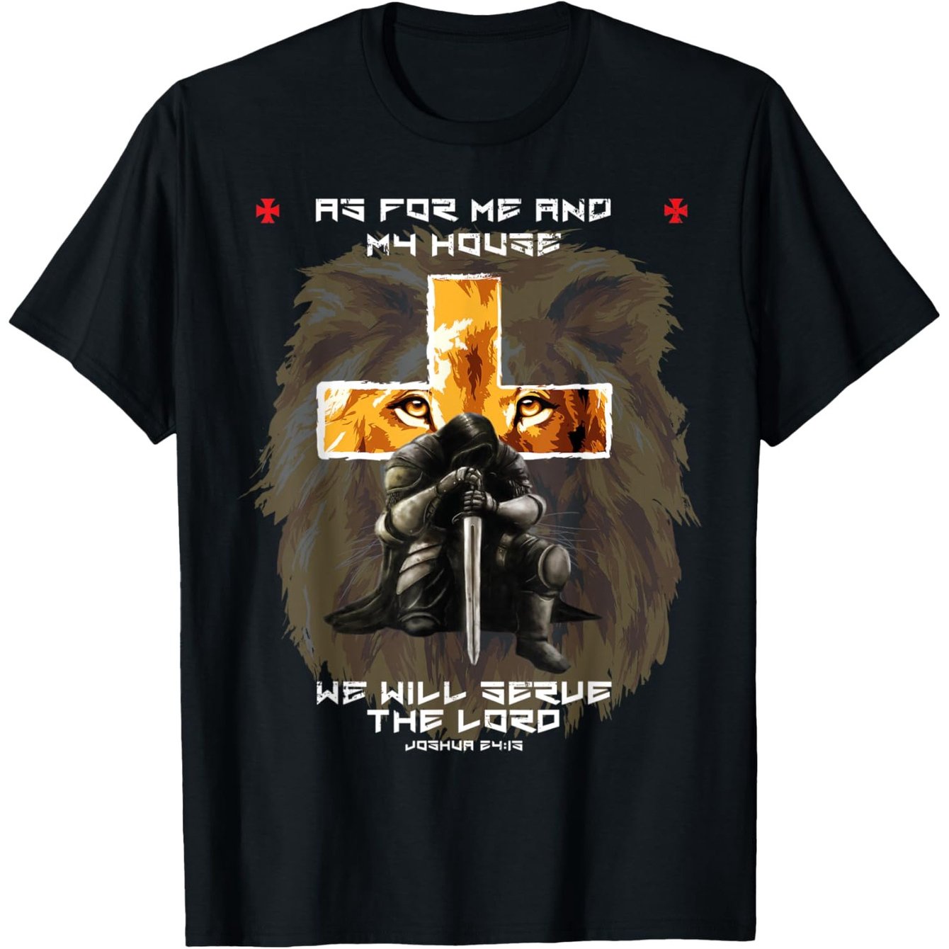 Men's Christian Lion & Cross Graphic T-Shirt -
