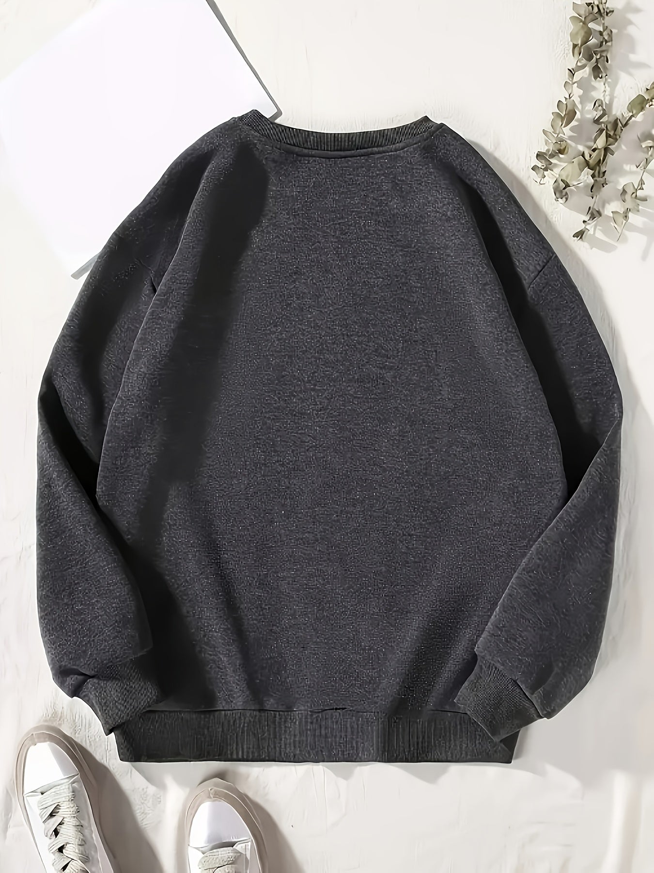 Women'S Print Cozy Long Sleeve Sweatshirt, Casual Crew Neck Pullover For Daily Wear