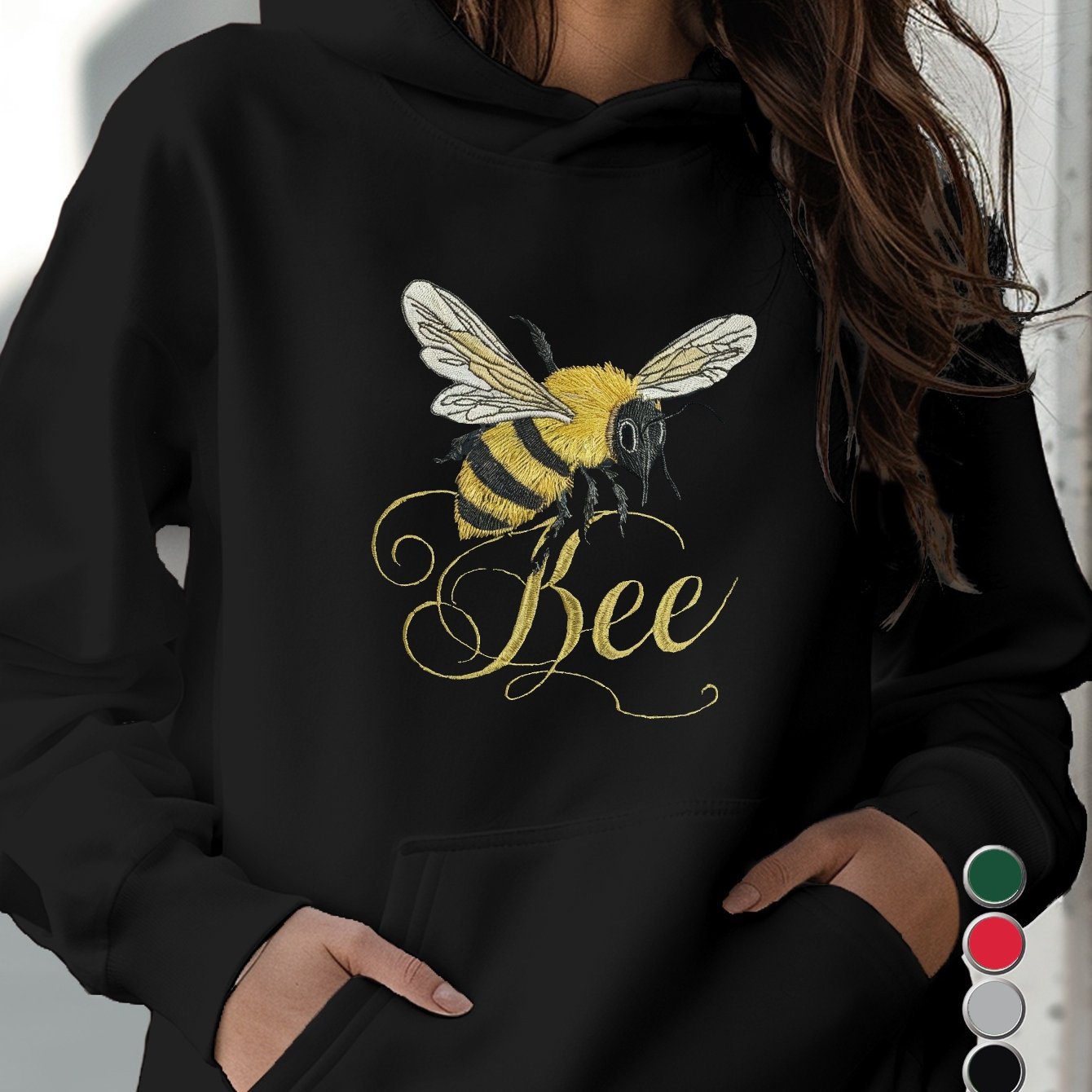 Teediy Beautifully Detailed Embroidered Bee Teediy Women'S Hoodies