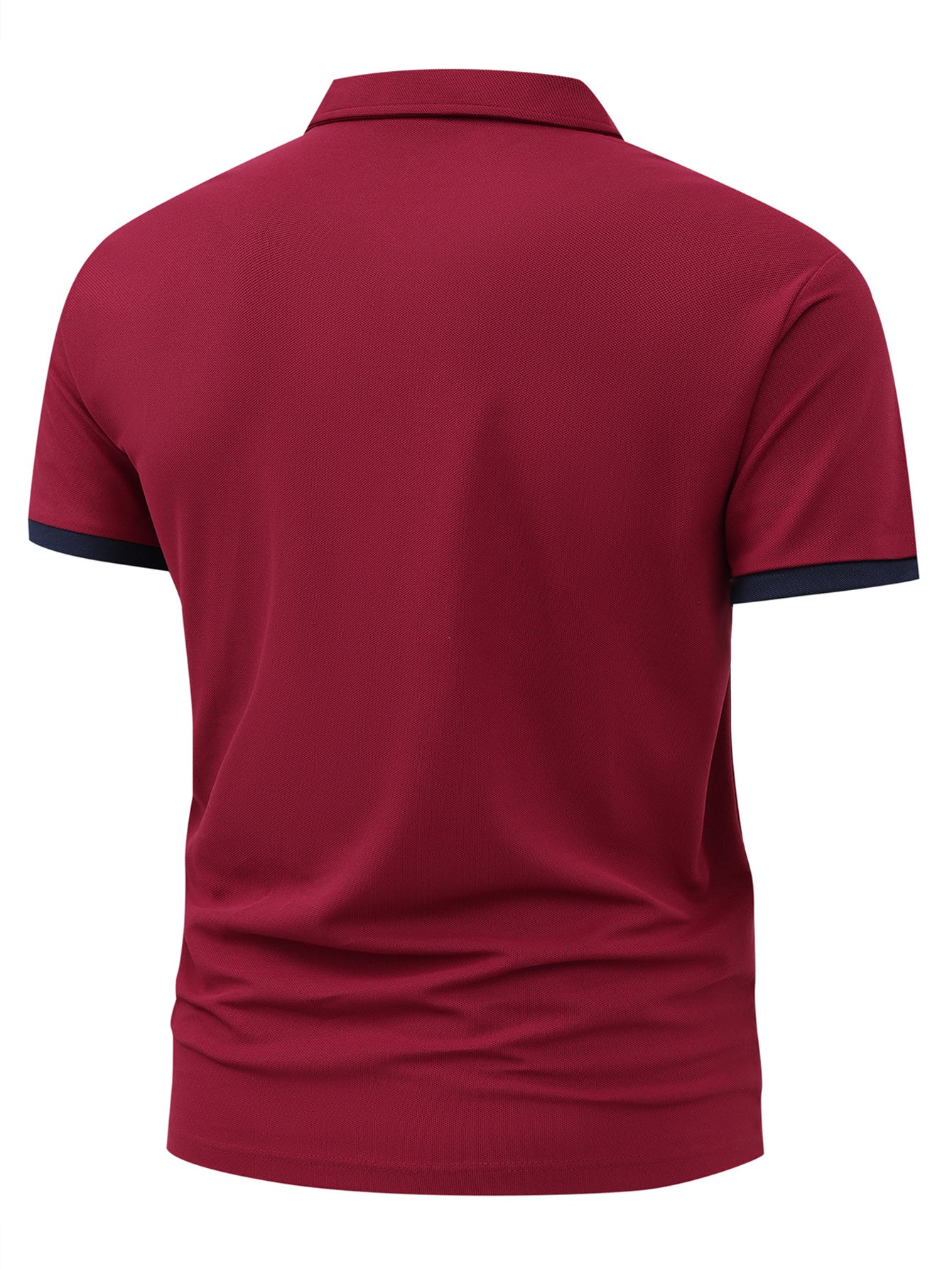 Disney Minnie Mouse Bow Print Men's Shirt - Maroon & Navy Color Block Collar & Cuffs, Lightweight Quick-Dry Polyester, Breathable Golf & Tennis Shirt, Business Casual Summer Top, Machine Washable Gift for Him, Breathable Poly