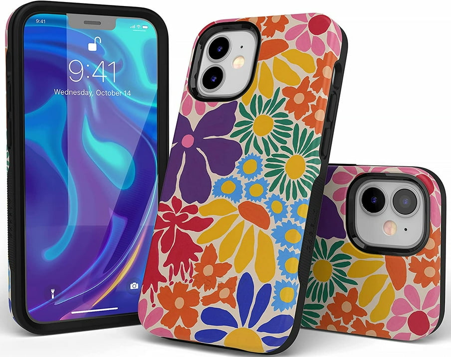 Casely iPhone Case | Flower Patch | Girly Floral | Compatible with MagSafe | Bold Protective Design