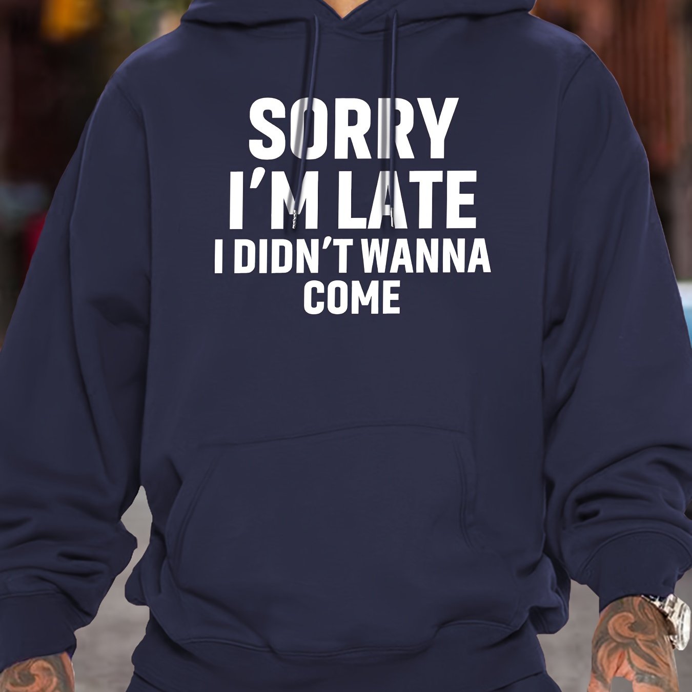Kangaroo Pocket Hoodie - Funny Graphic Print Sweatshirt with Casual Long Sleeve Pullover Design, Perfect for Fall and Winter, Men's Clothing