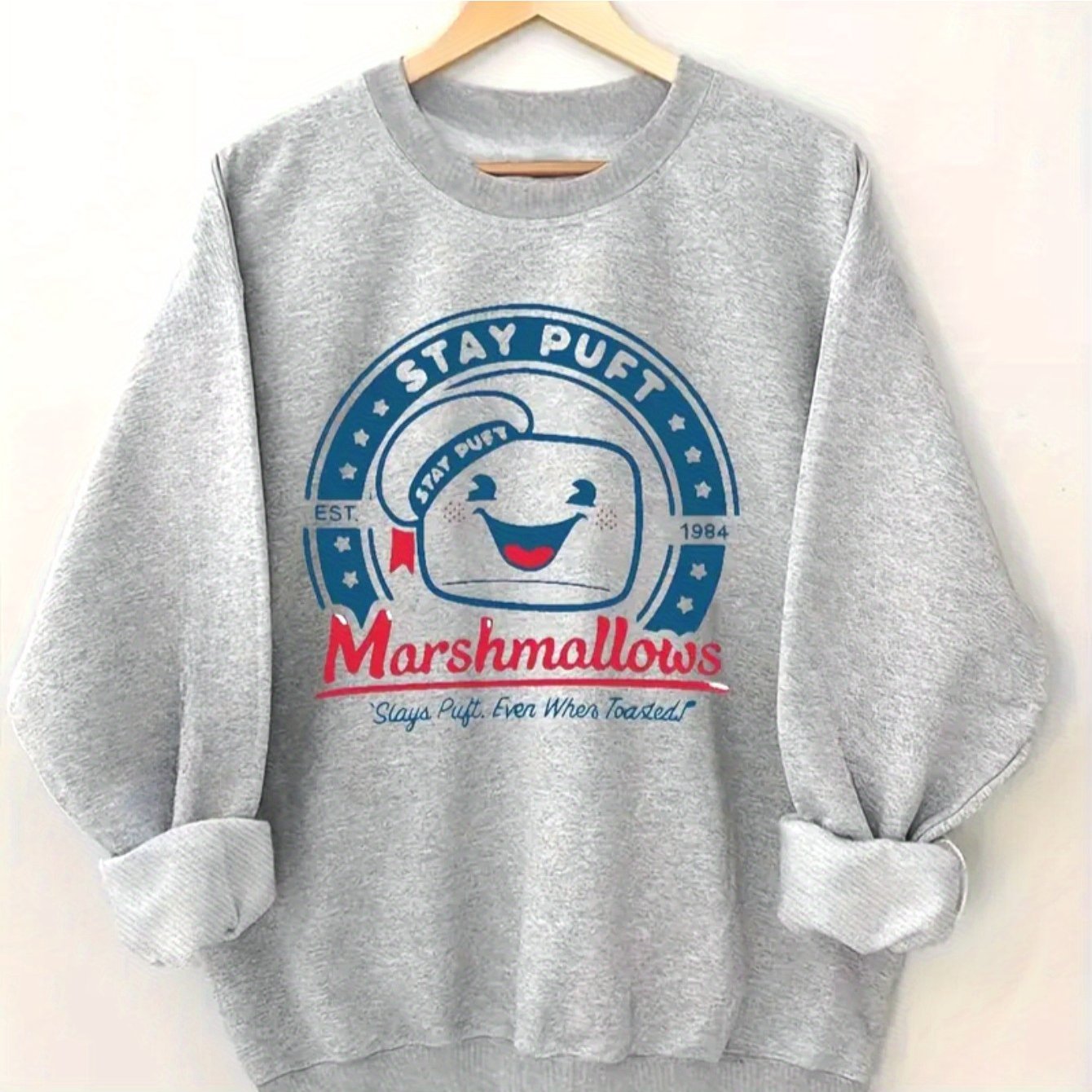 Women'S Casual Crew Neck Sweater, Graphic Print Long Sleeve Pullover for Autumn/ Winter, Knit Grey Sweatshirt