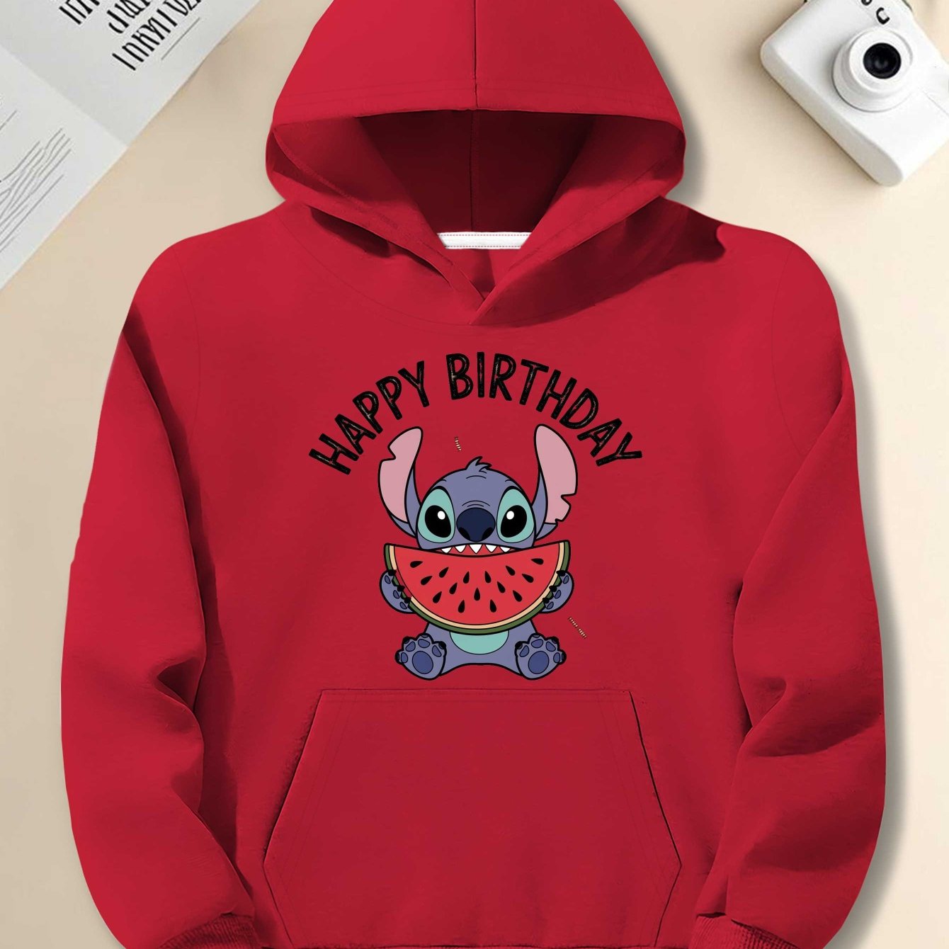 Disney Disney Stitch Happy Birthday Vintage men'S casual hoodies