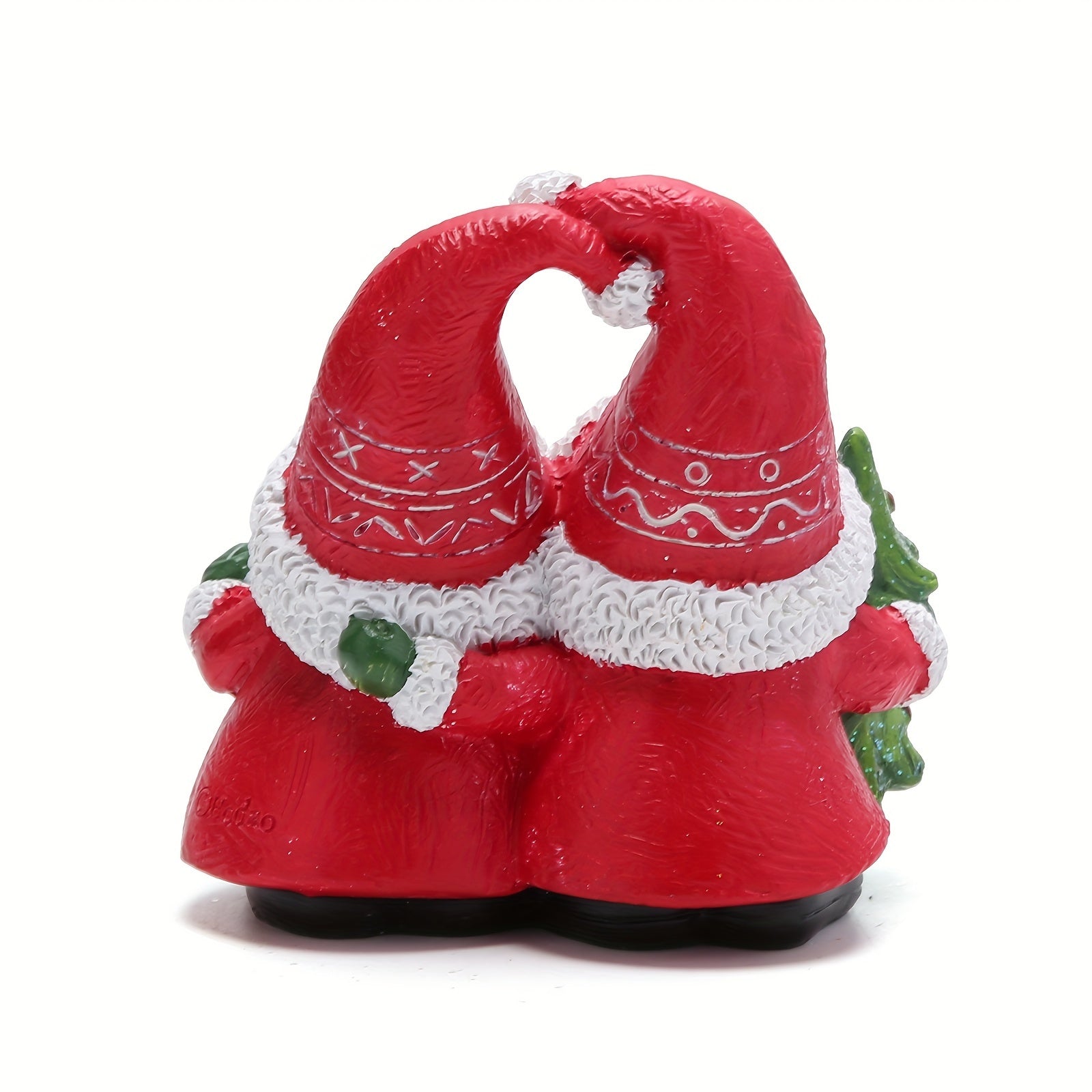 Romantic Resin Christmas Couple Elves - Charming Heartwarming Pose Gnome Figurines for Holiday Decor & Gifts - Perfect for Any Room
