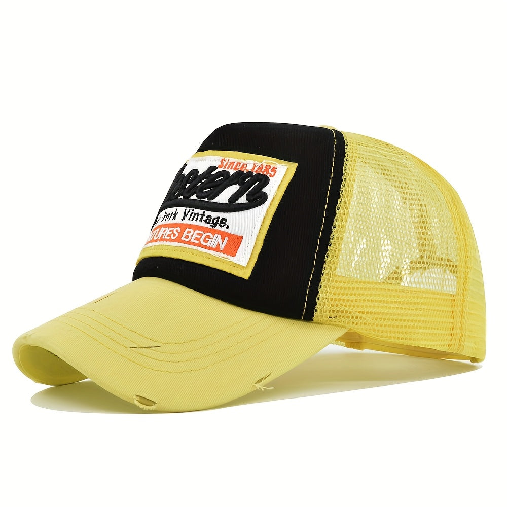 The 3D Embroidered Baseball Cap Features Western-Style Embroidery And a Mesh Design, Making It Cool And Breathable. It'S Perfect for Outdoor Activities in Spring And Summer, Lightweight for Sun Protection, Adjustable in Size,