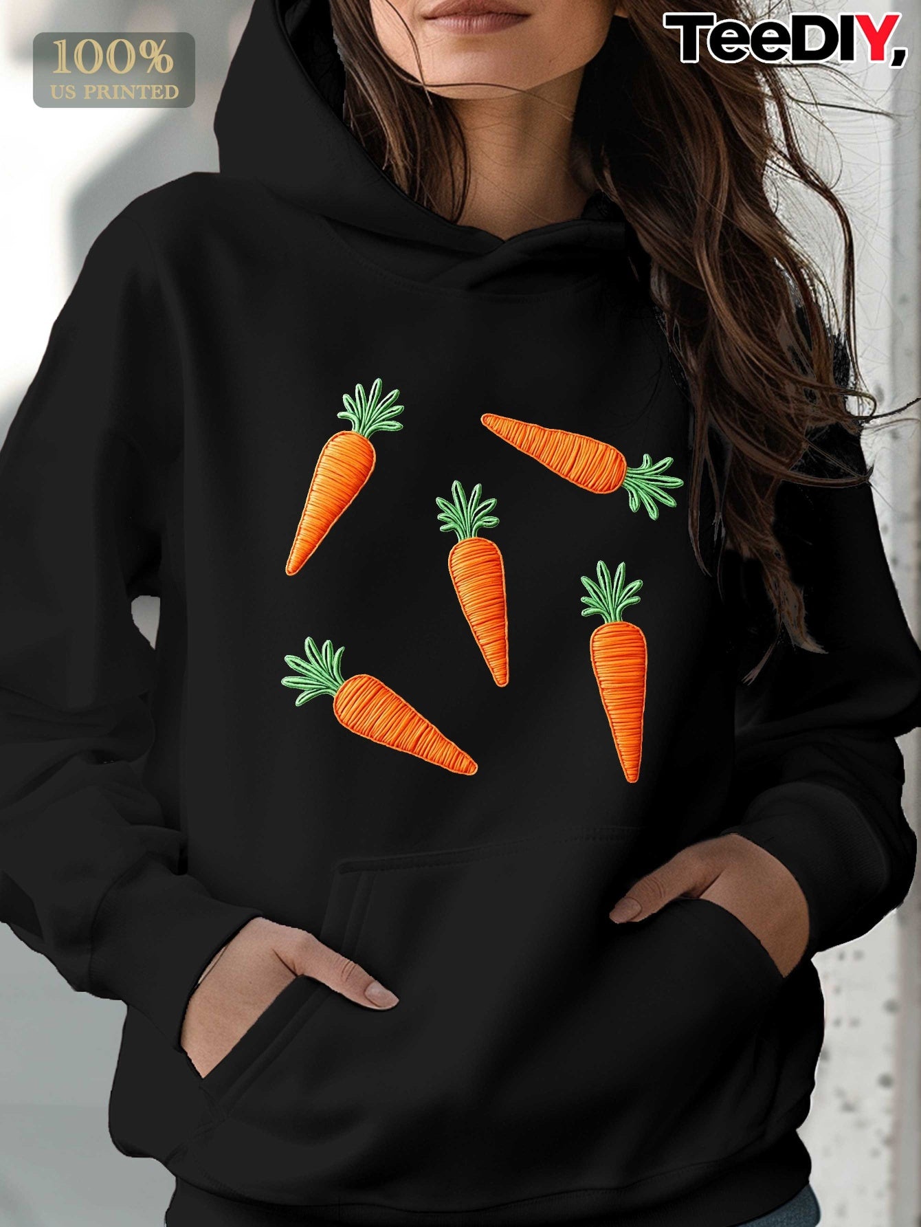 Teediy Embroidered Carrots Pattern Women'S Hoodies