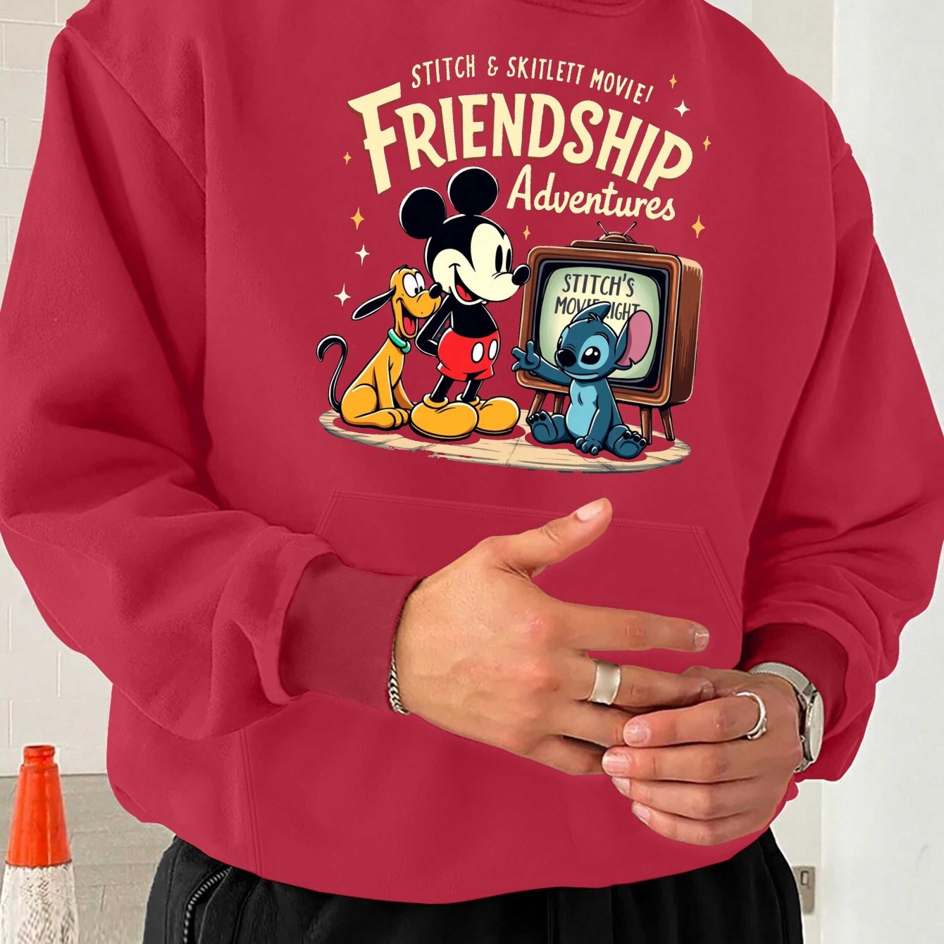 Disney stitch Men's casual hoodies