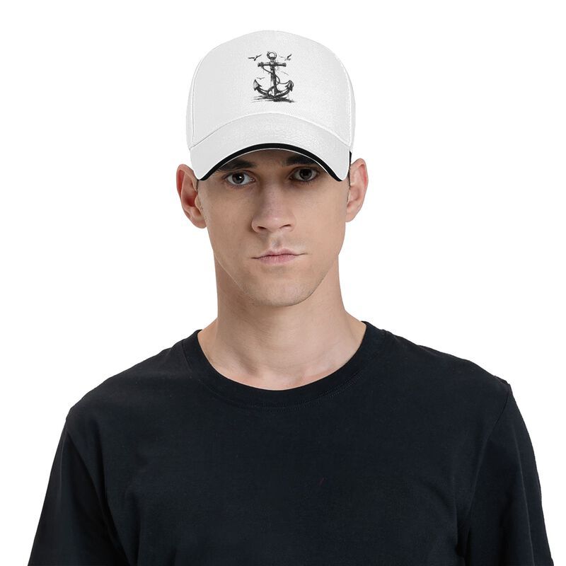 White Embroidered Moor Baseball Cap - Lightweight Breathable Dad Hat with Adjustable Snapback, Casual Sun Protection for All Seasons, Baseball Hat