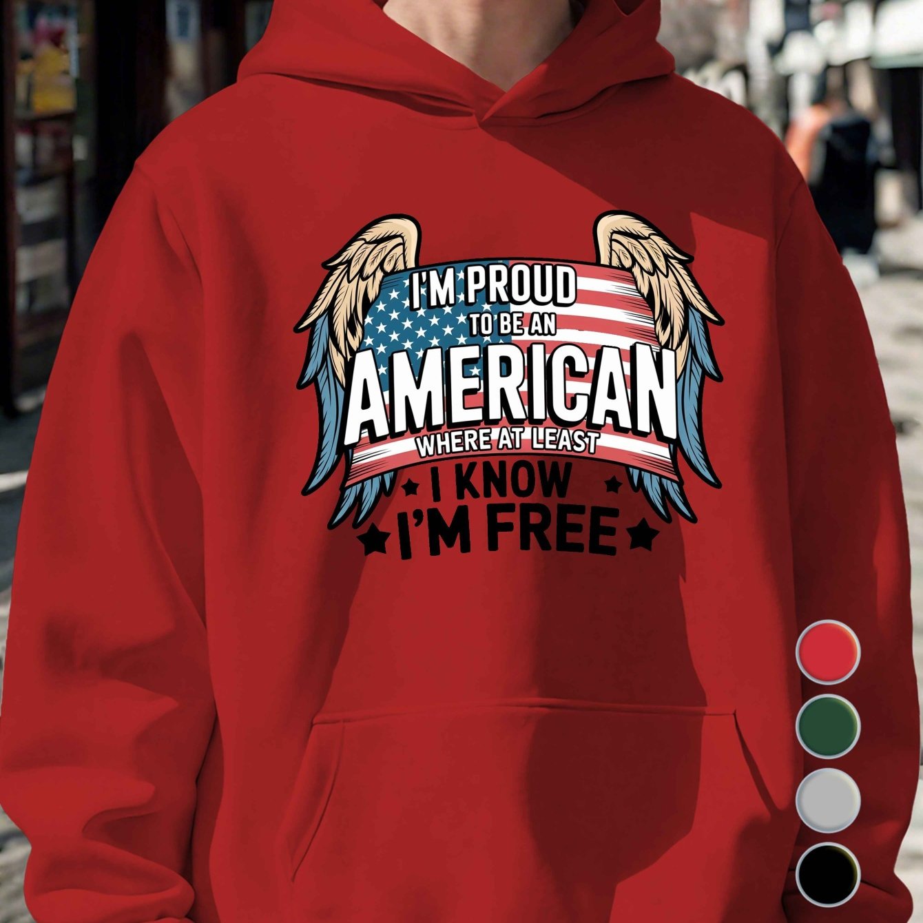 Flag Proud to Be an American Men'S Casual Hoodies