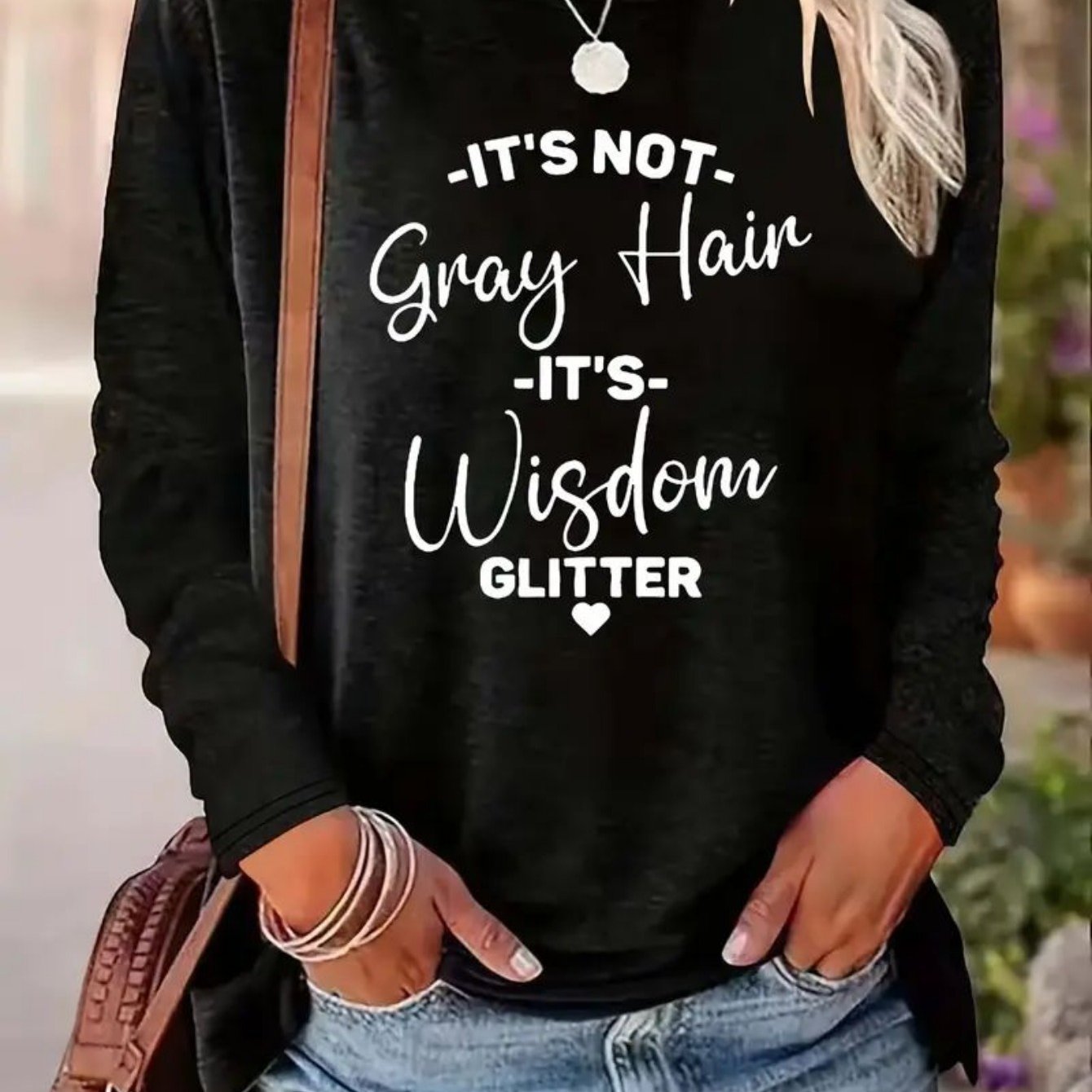 Whimsical Heart & Paw Print Crew Neck Long Sleeve T-Shirt - Women's Casual Spring & Fall Clothing - Valentine's Day Gift Idea