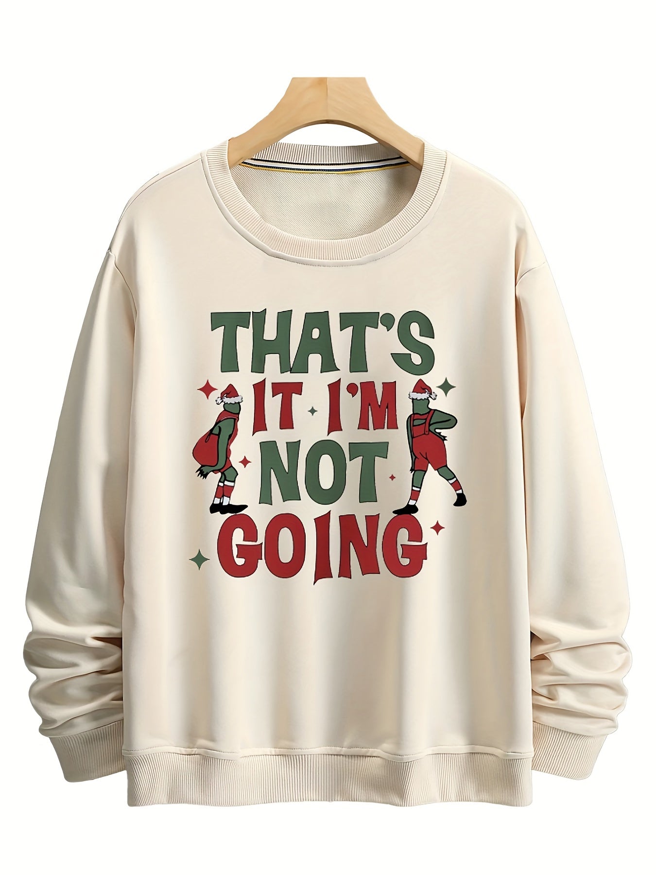 Christmas Vintage Fashion Men's Comfort Sweatshirts - Round Neck Long Sleeve Athleisure Sports Tops - Holiday Gifts