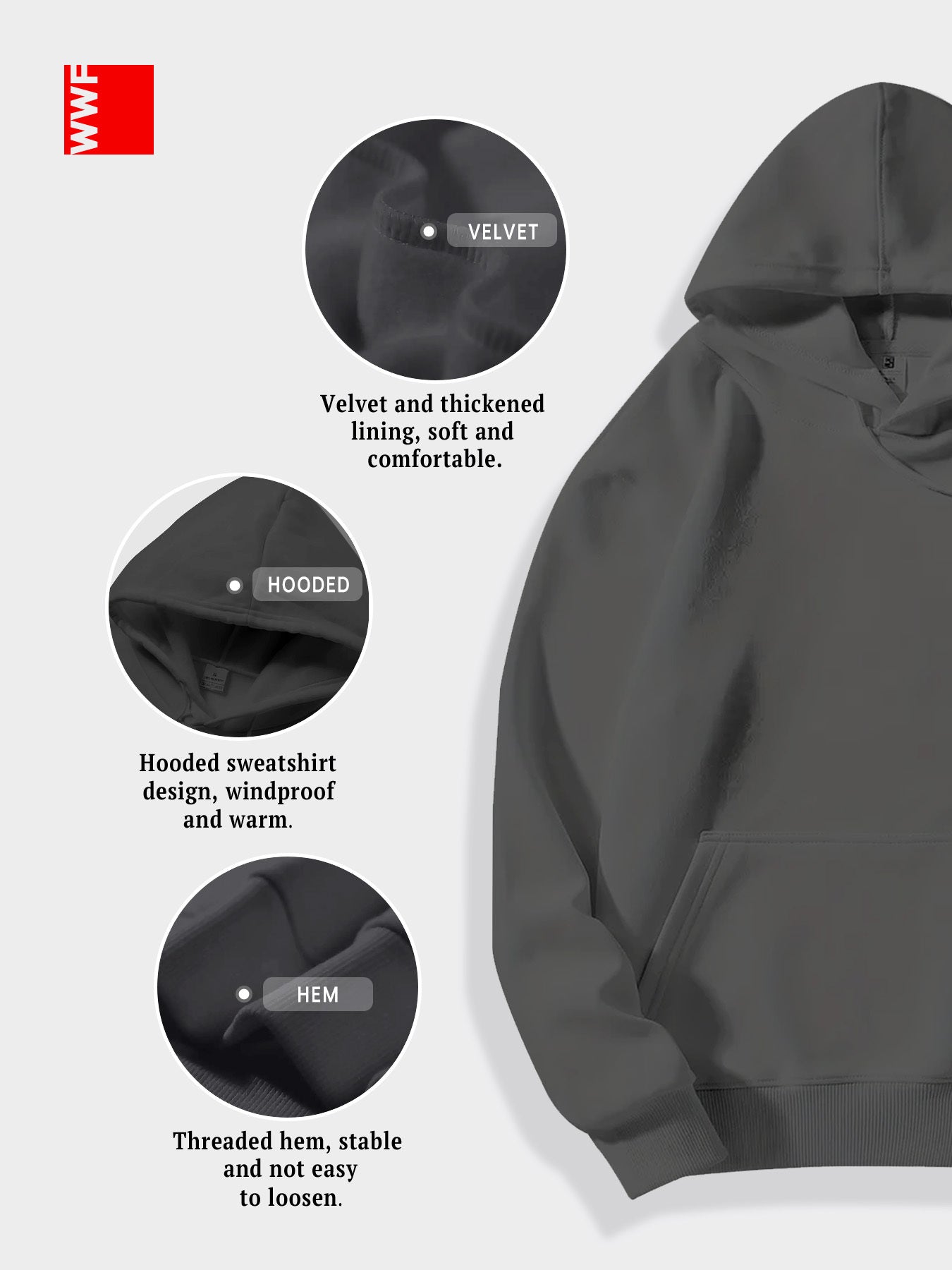 Men's 270g Fleece Hooded Sweatshirt -