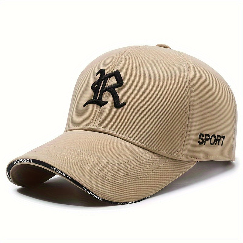 1pc 3D Embroidered Letter Baseball Cap, Soft Polyester Sports Hat, Hand Washable, Adjustable, Breathable, UV Protection, Unisex for Cycling, Golf, Outdoor Activities - Ideal for Holidays