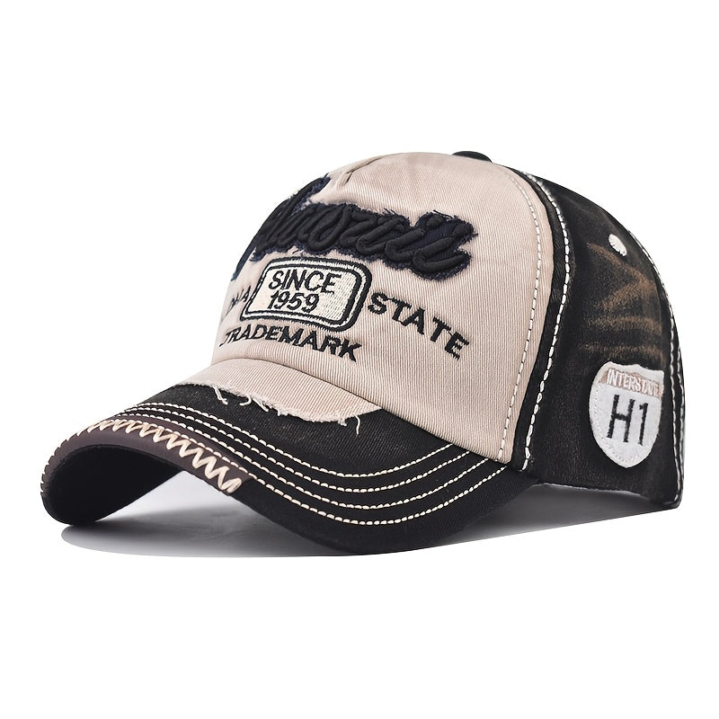 Distressed Embroidered Hip Hop Hat Baseball Cap Peaked Cap - Unisex Adjustable Trucker Hat | Perfect Gift
