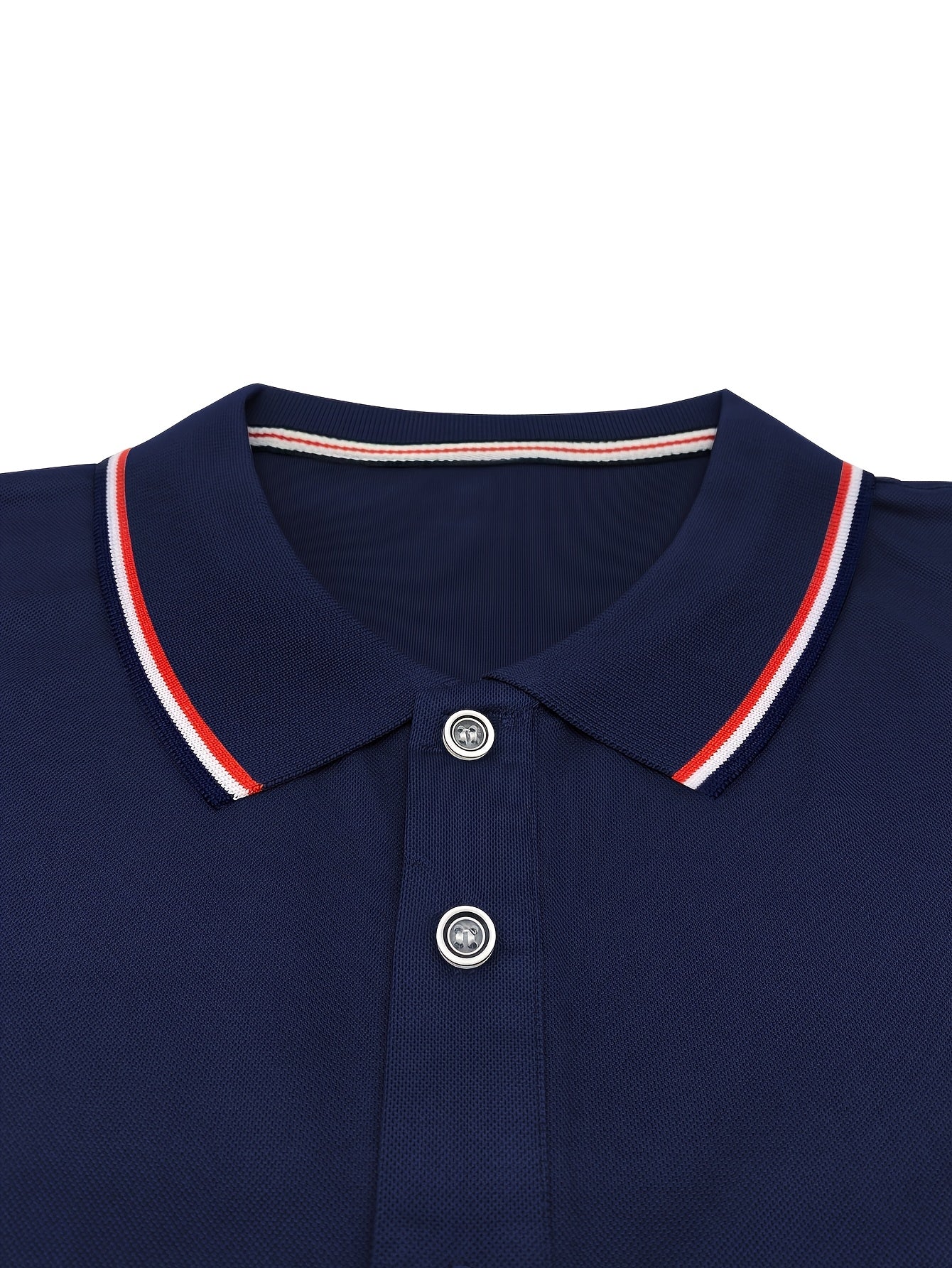 Men's Lightweight Breathable Golf Shirt - Casual Summer Short Sleeve with Collar, Orange Geometric Print, Machine Washable, Perfect for Golf and Business Casual Wear, Contrast Stripe Detailing