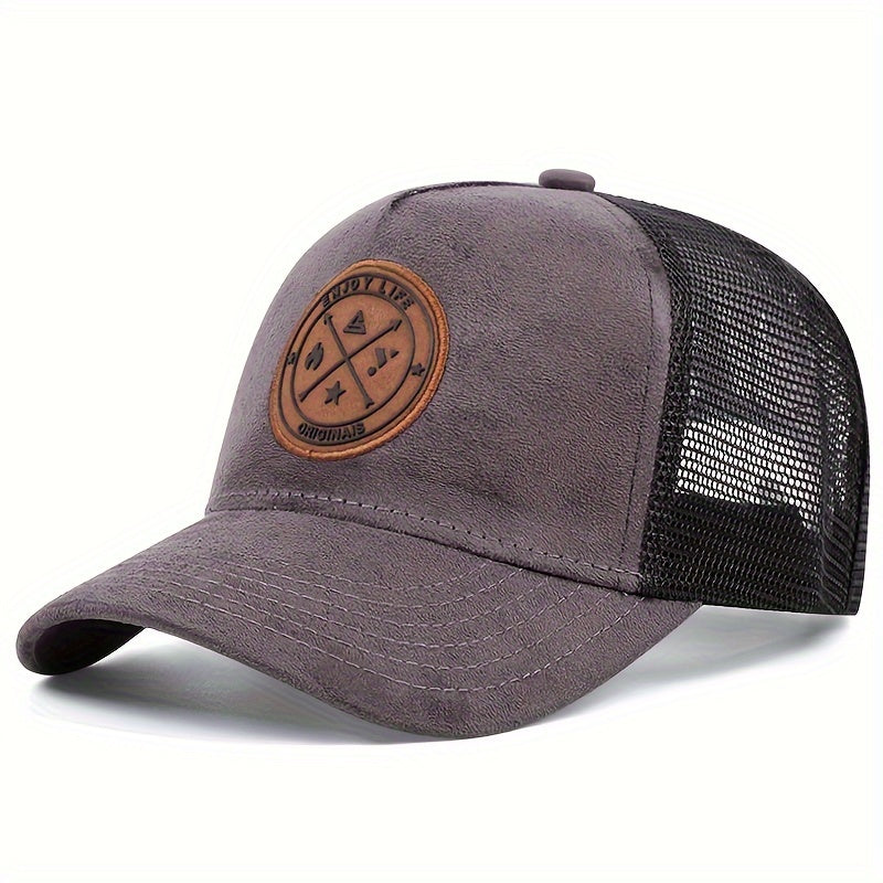 Men's Outdoor Sports Baseball Cap - Breathable, Adjustable Trucker Hat with Logo, Mesh Back, Multiple Colors