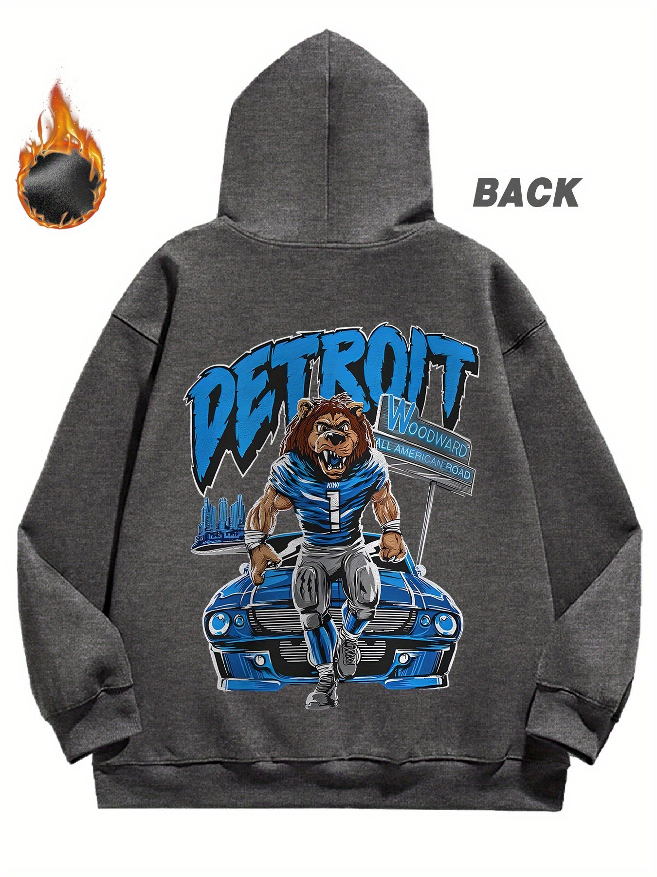 Mens Gifts, Mens Winter Clothes, Sweatshirts for Men, Detroit Football Game Day Outfit, Design Using The Detroit Football Logo, This Casual Hoodie Is Perfect for Football Enthusiasts, Offering Thick Warmth Ideal for Winter We
