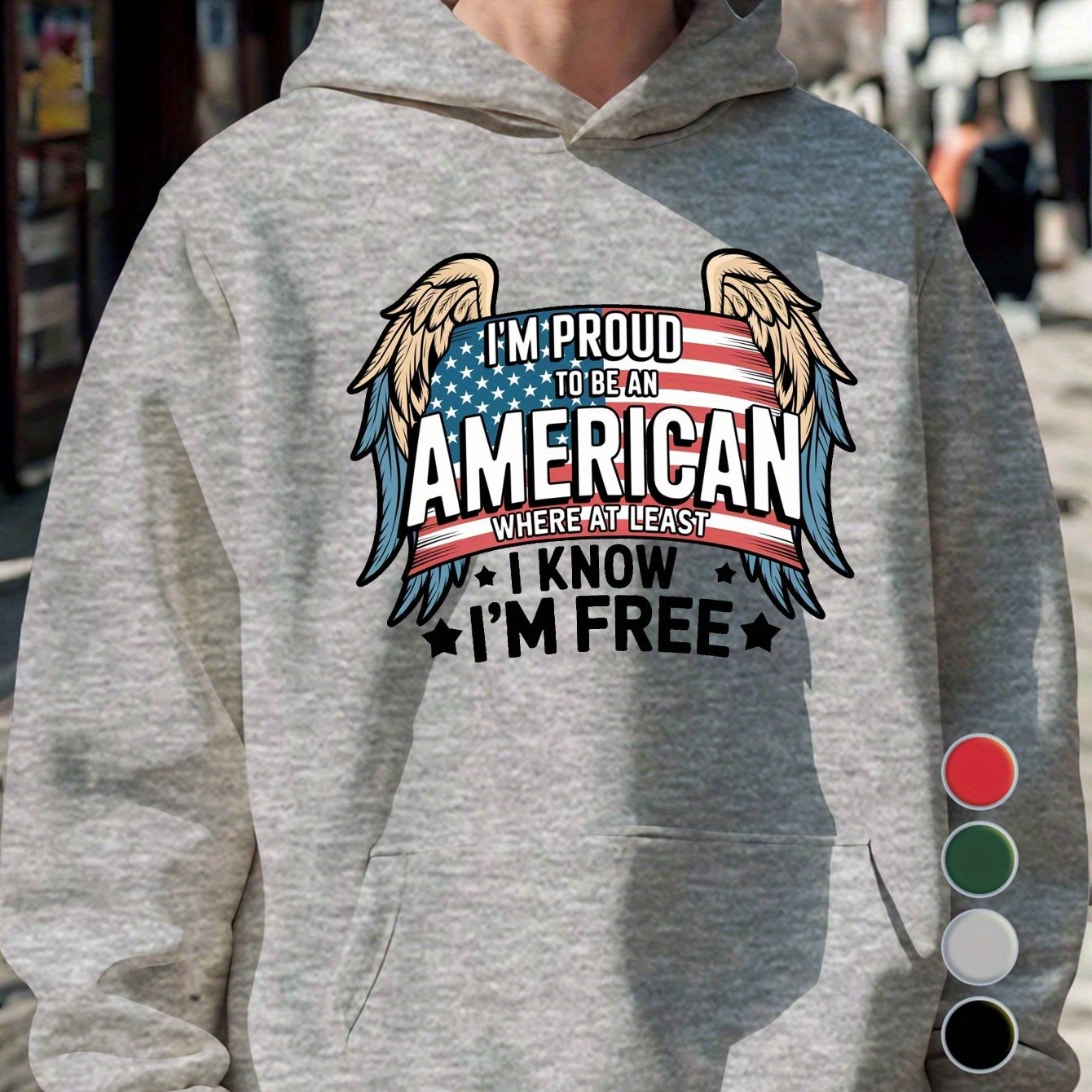 Flag Proud to Be an American Men'S Casual Hoodies