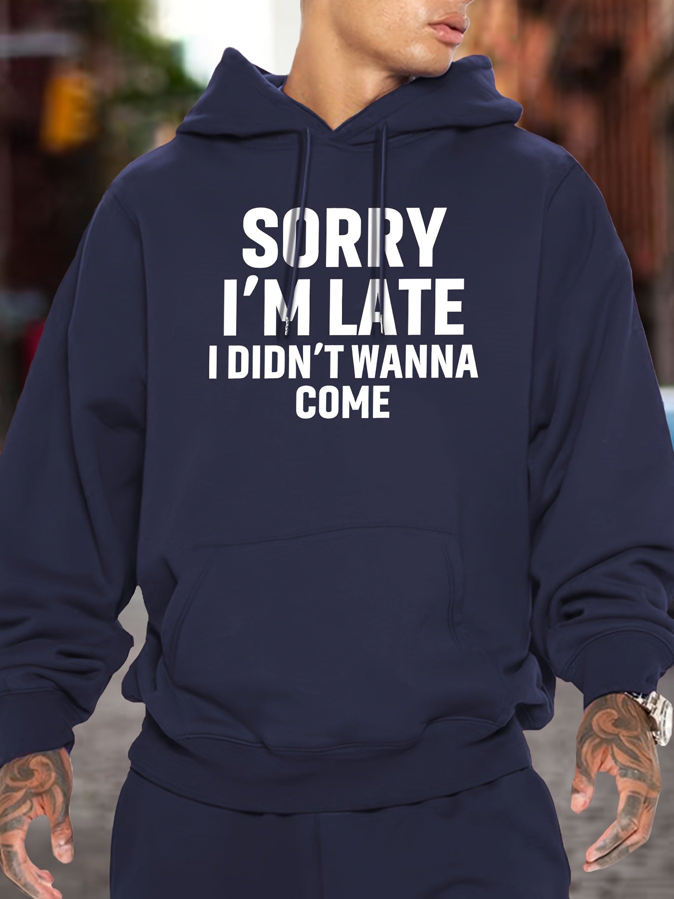 Kangaroo Pocket Hoodie - Funny Graphic Print Sweatshirt with Casual Long Sleeve Pullover Design, Perfect for Fall and Winter, Men's Clothing