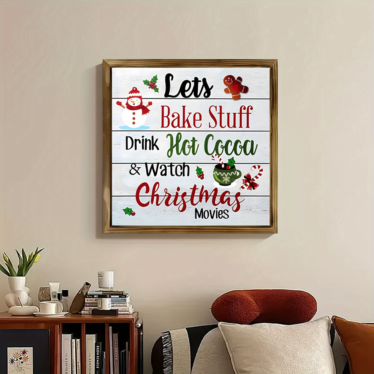 Rustic Wooden 8*8 Inch Gingerbread Bakery Sign - 1pc Wall Decor for Home, Kitchen, Cafe